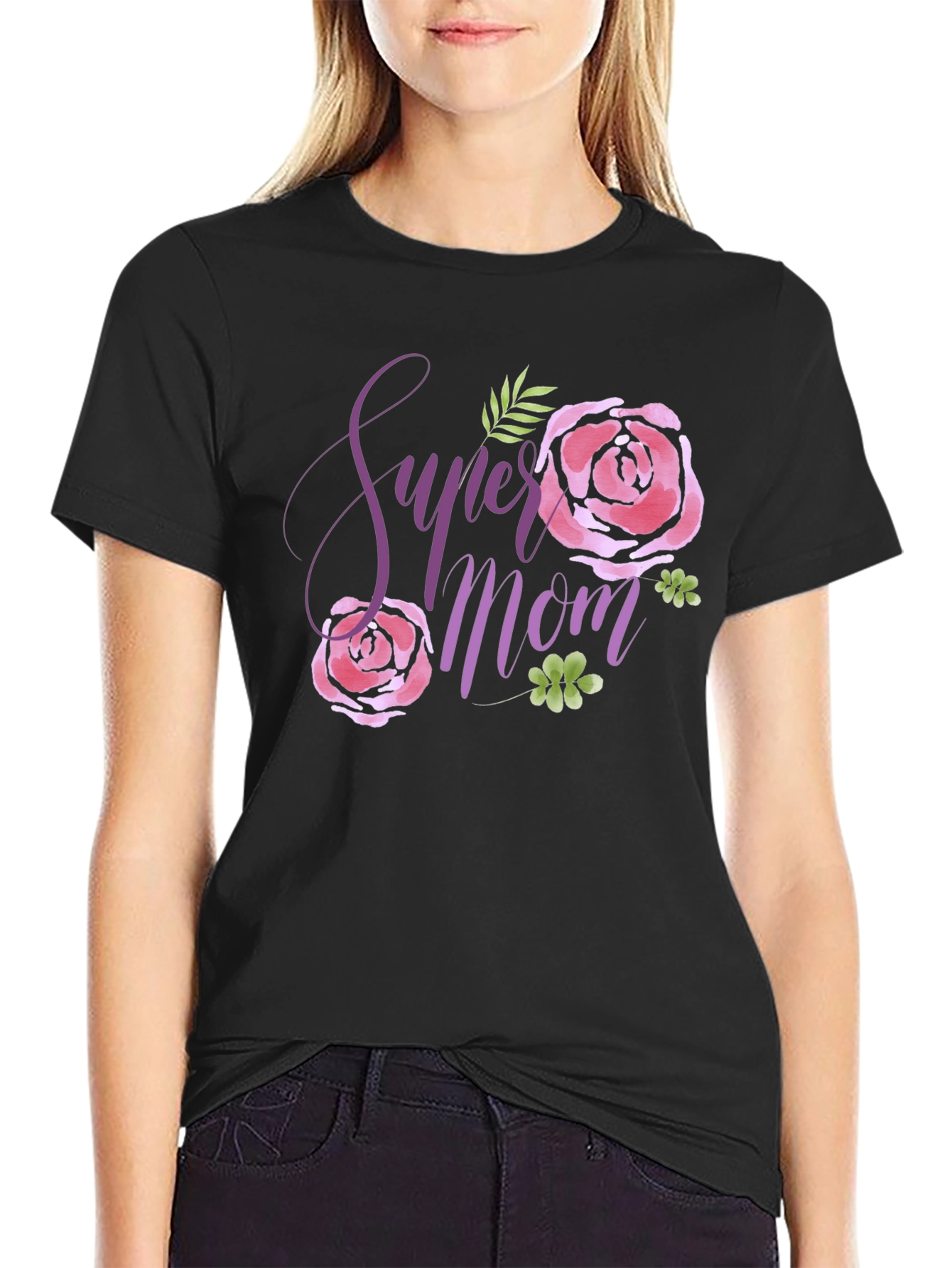 Super Mom Floral Graphic T-Shirt