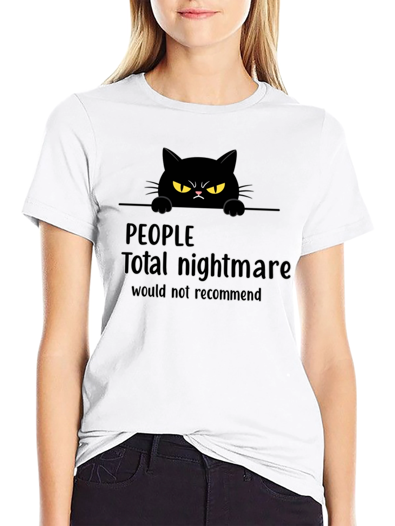 Funny Cat Graphic T-Shirt: Total Nightmare