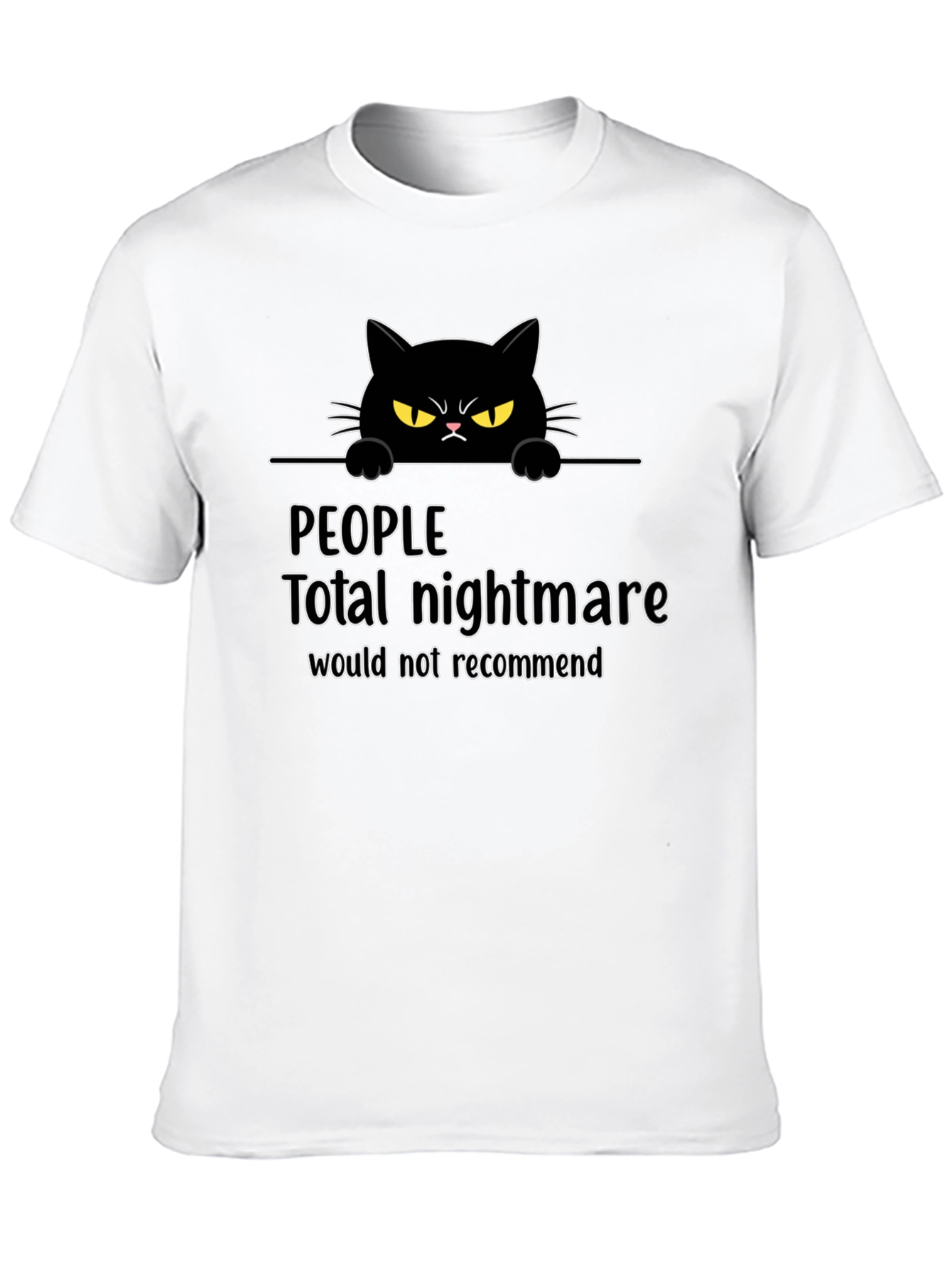 Funny Cat Graphic T-Shirt: Total Nightmare