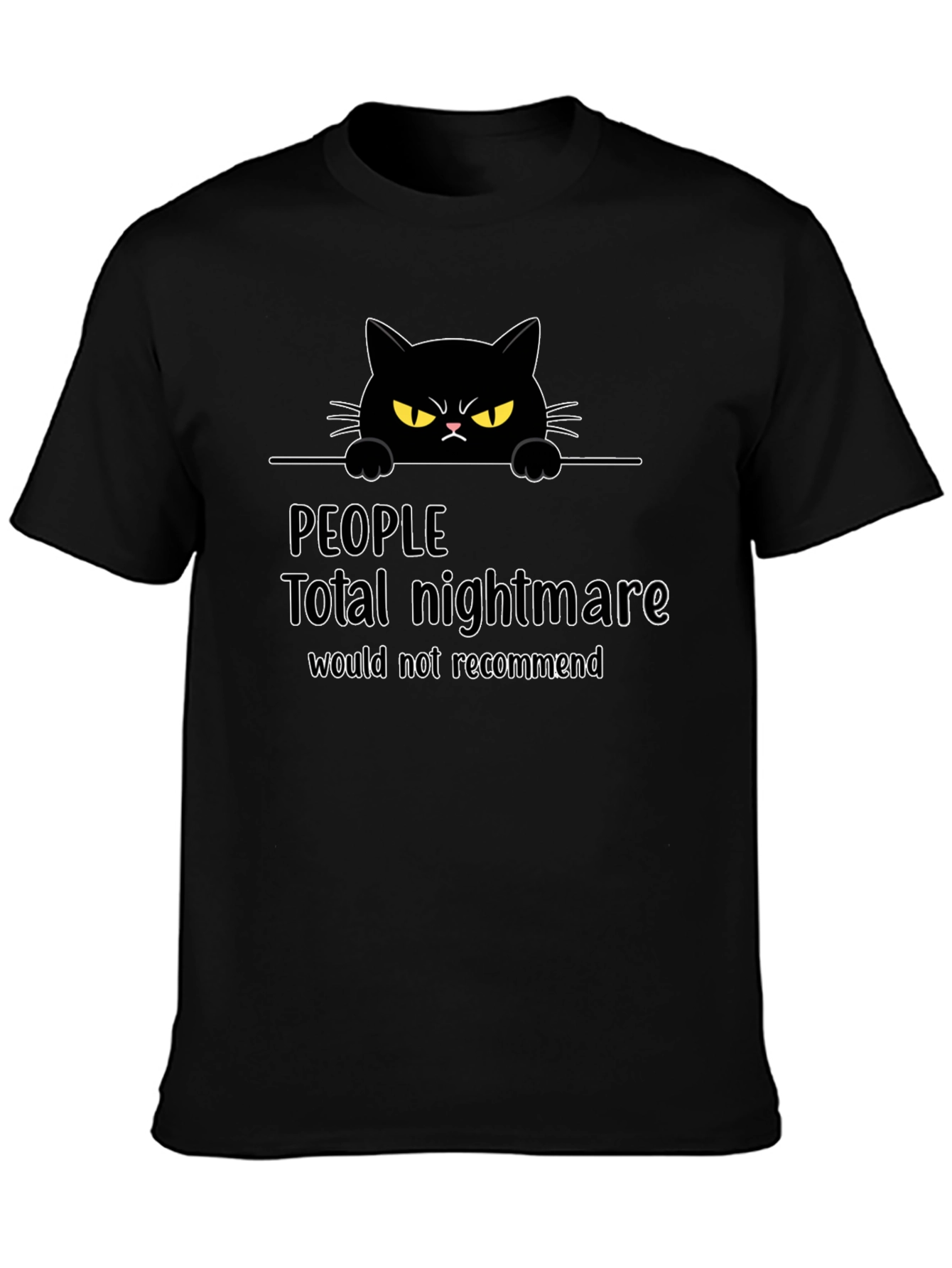 Funny Cat Graphic T-Shirt: Total Nightmare