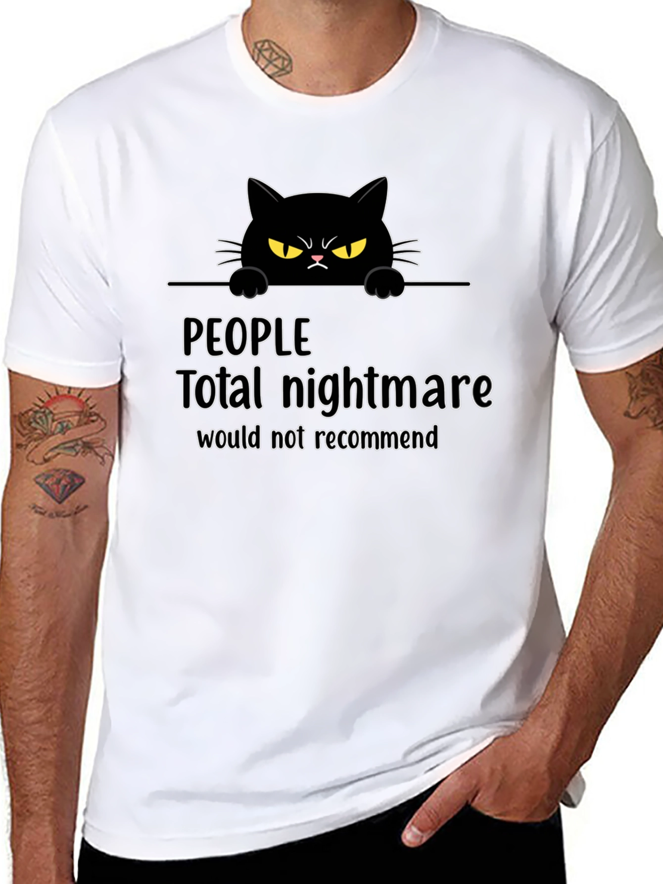Funny Cat Graphic T-Shirt: Total Nightmare