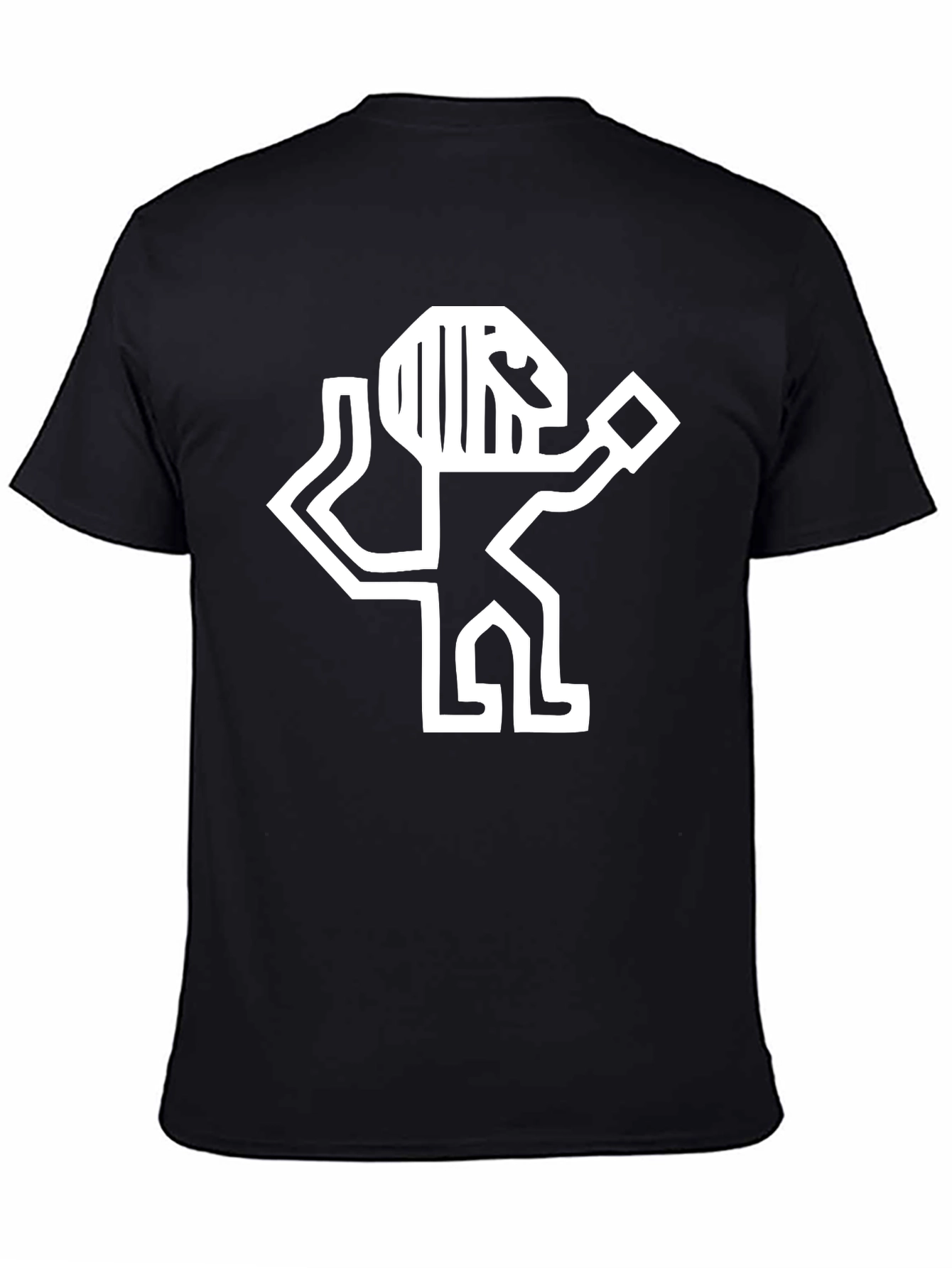 Abstract Graphic Tee - Stylish Black Cotton Shirt