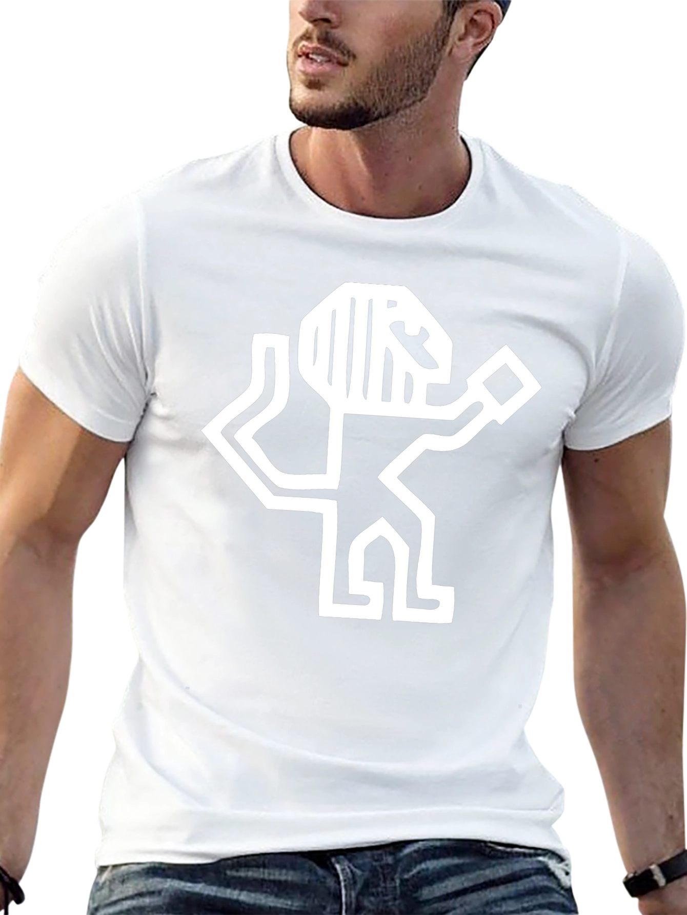 Abstract Graphic Tee - Stylish Black Cotton Shirt