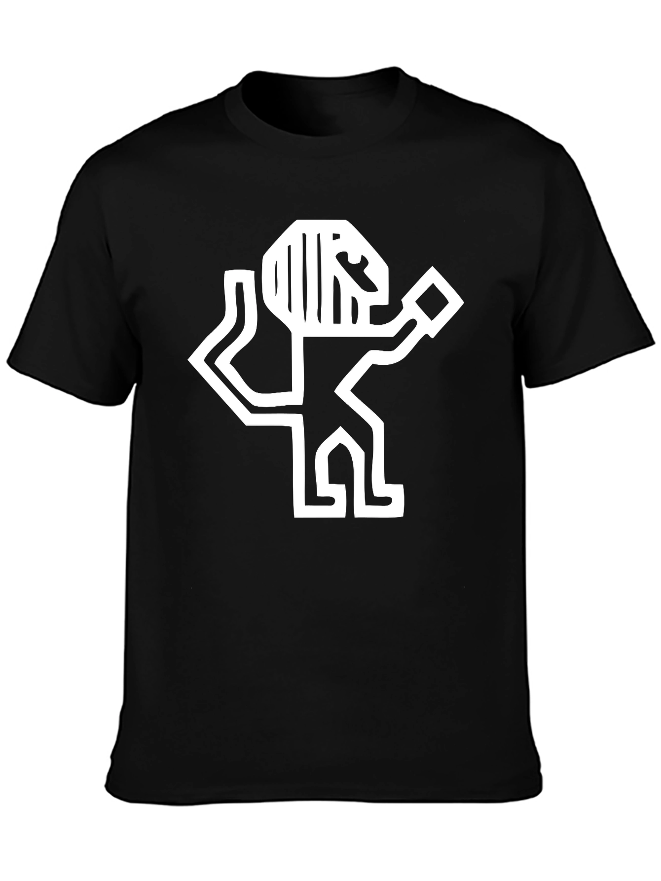 Abstract Graphic Tee - Stylish Black Cotton Shirt