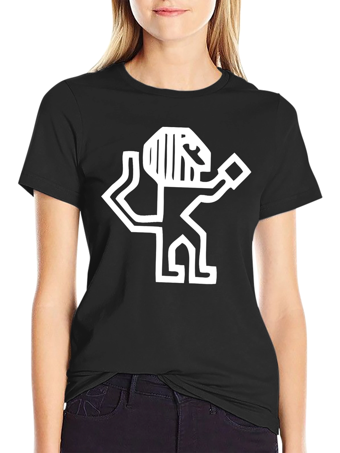 Abstract Graphic Tee - Stylish Black Cotton Shirt