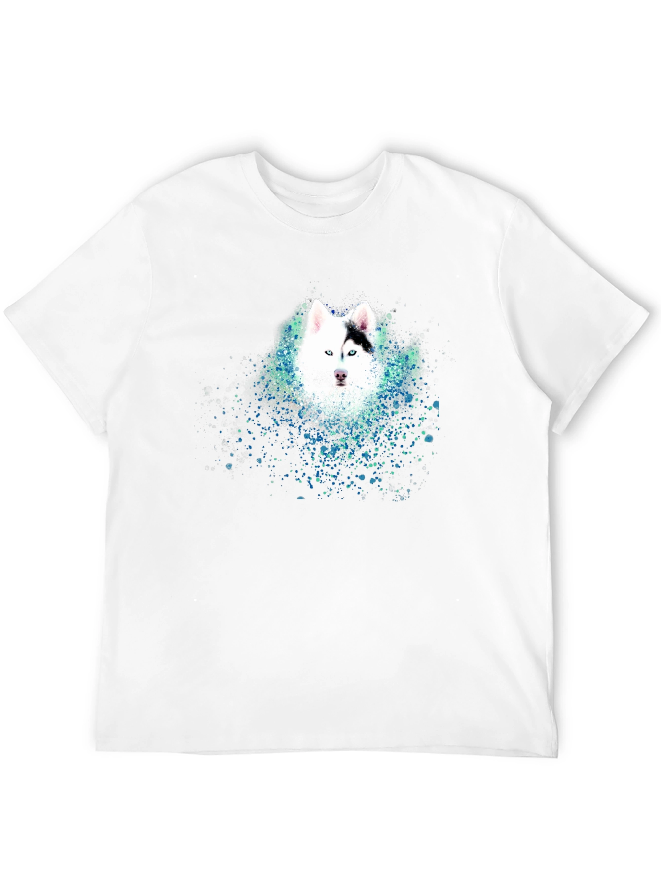 Husky Art Graphic Mens T-Shirt - Black