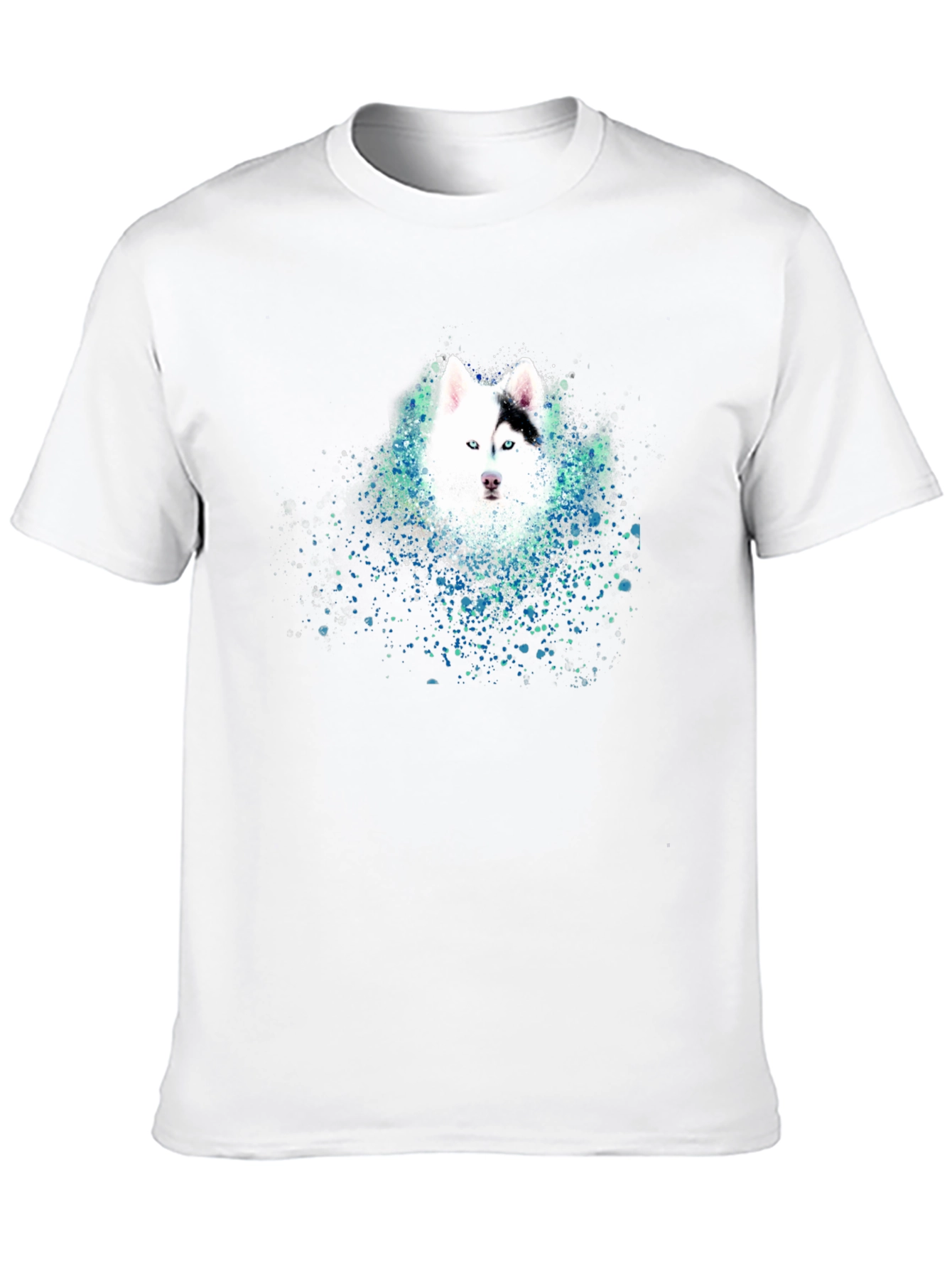 Husky Art Graphic Mens T-Shirt - Black