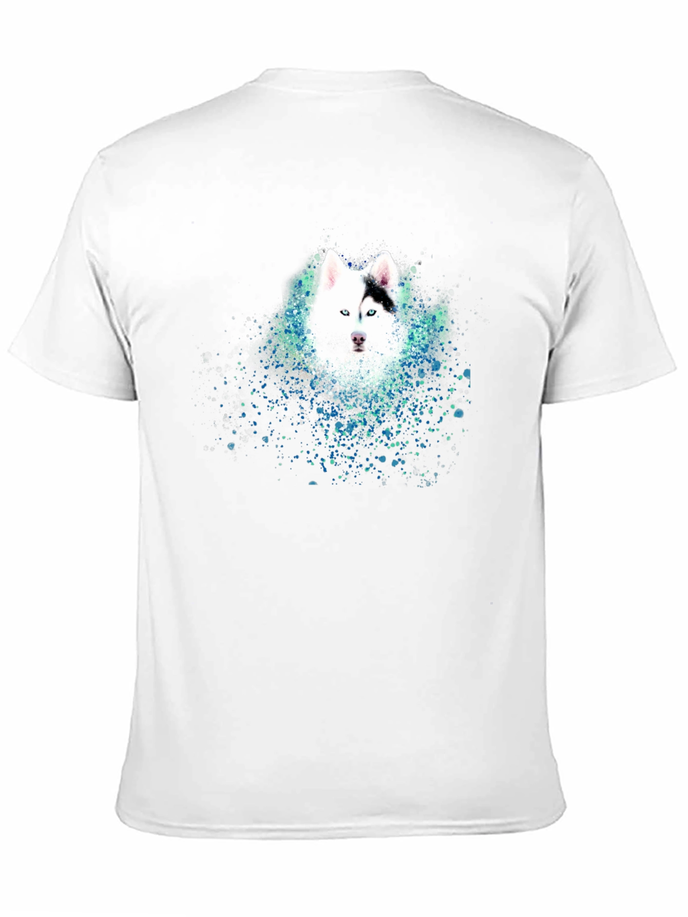 Husky Art Graphic Mens T-Shirt - Black