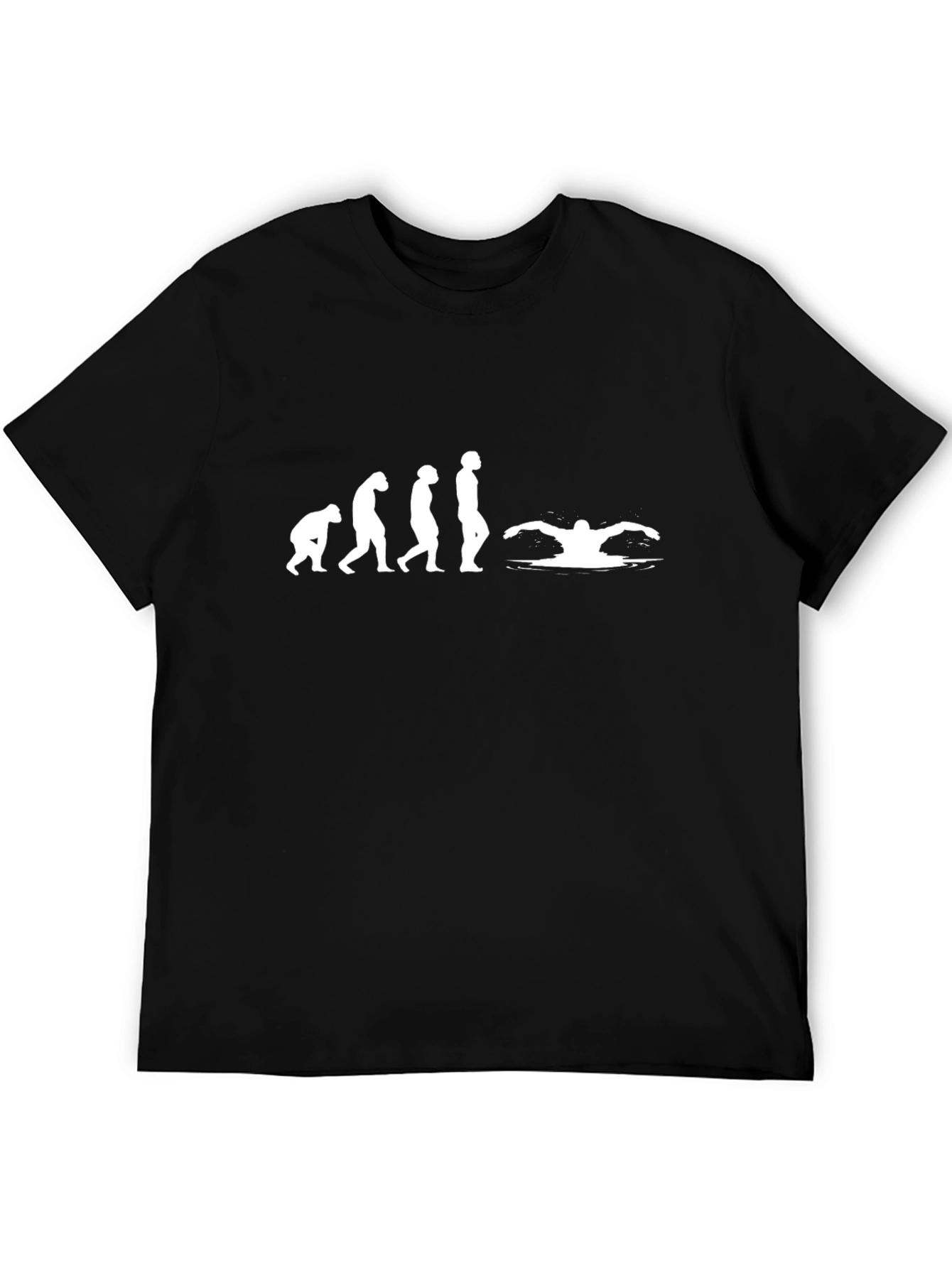 Evolution of Swimmer Black T-Shirt