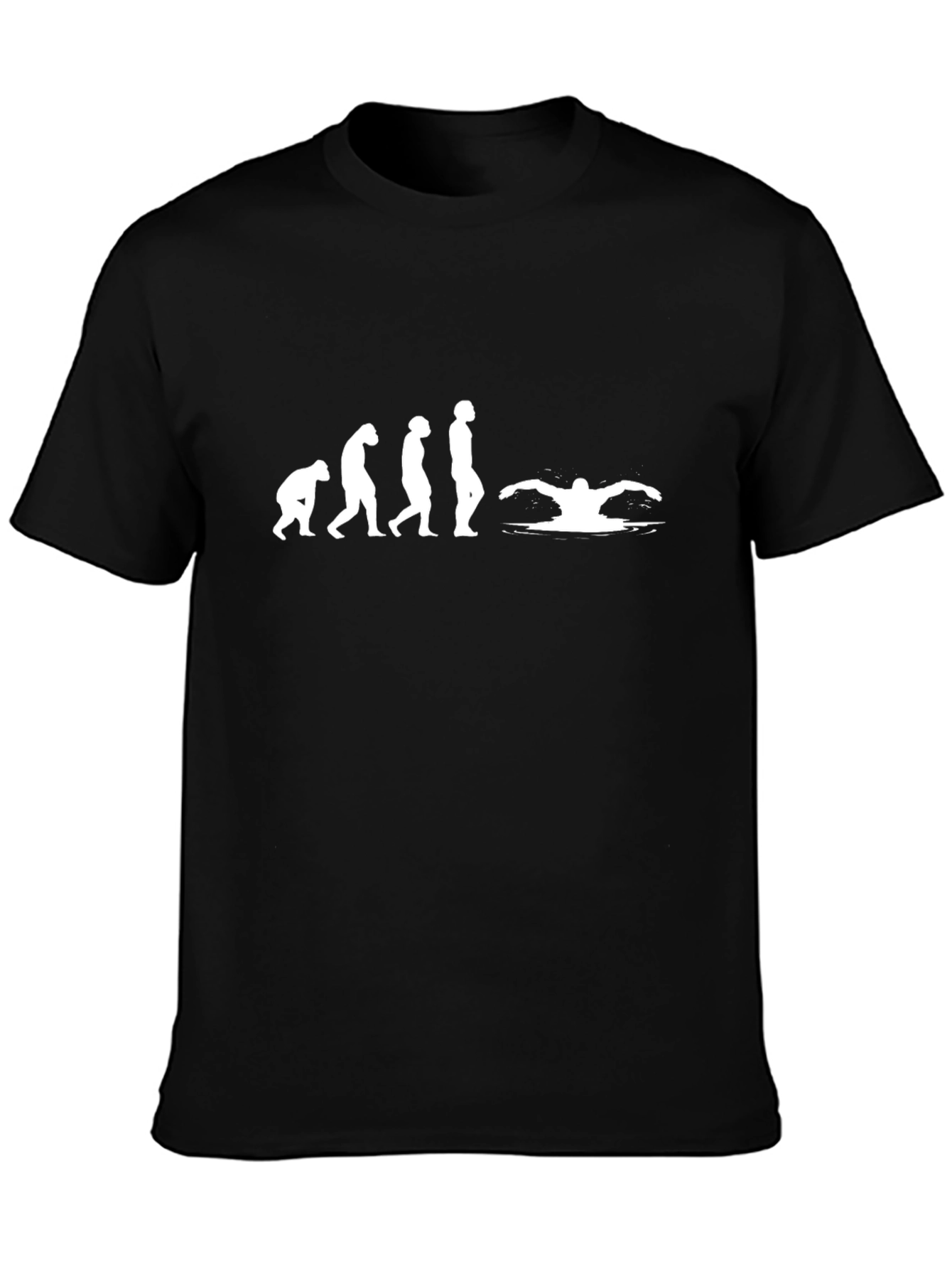 Evolution of Swimmer Black T-Shirt