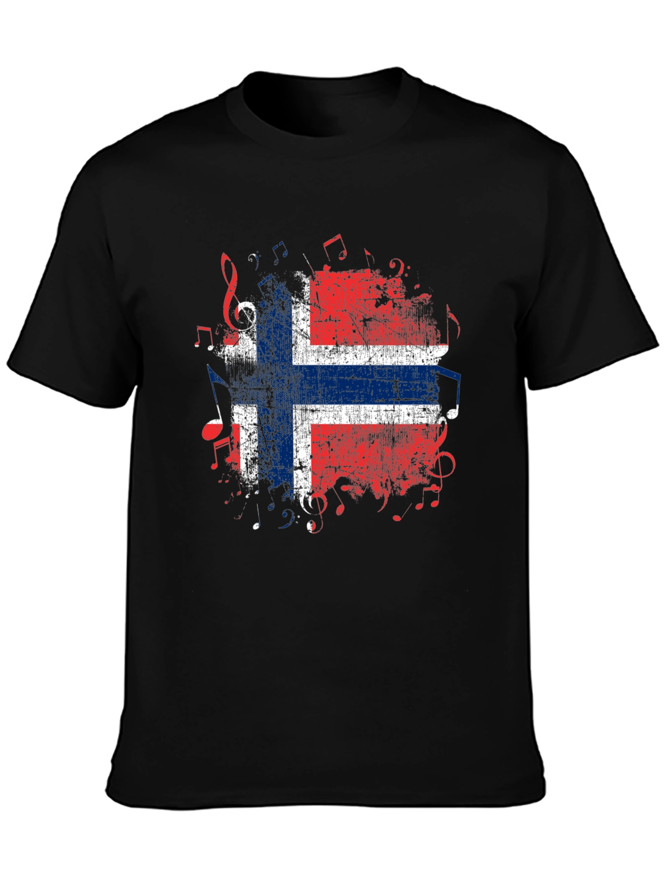 Norway Flag Music Notes Graphic T-Shirt