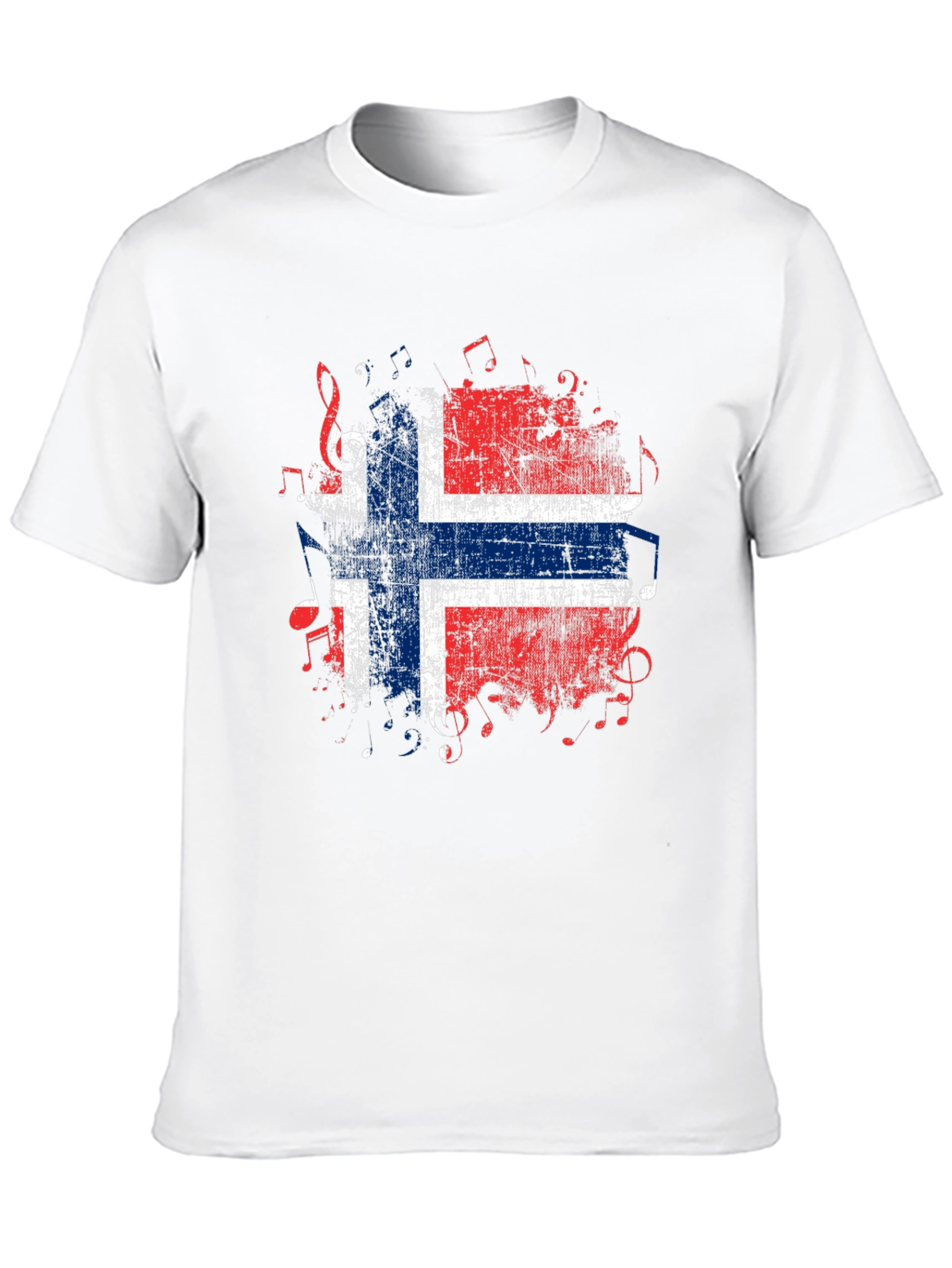 Norway Flag Music Notes Graphic T-Shirt
