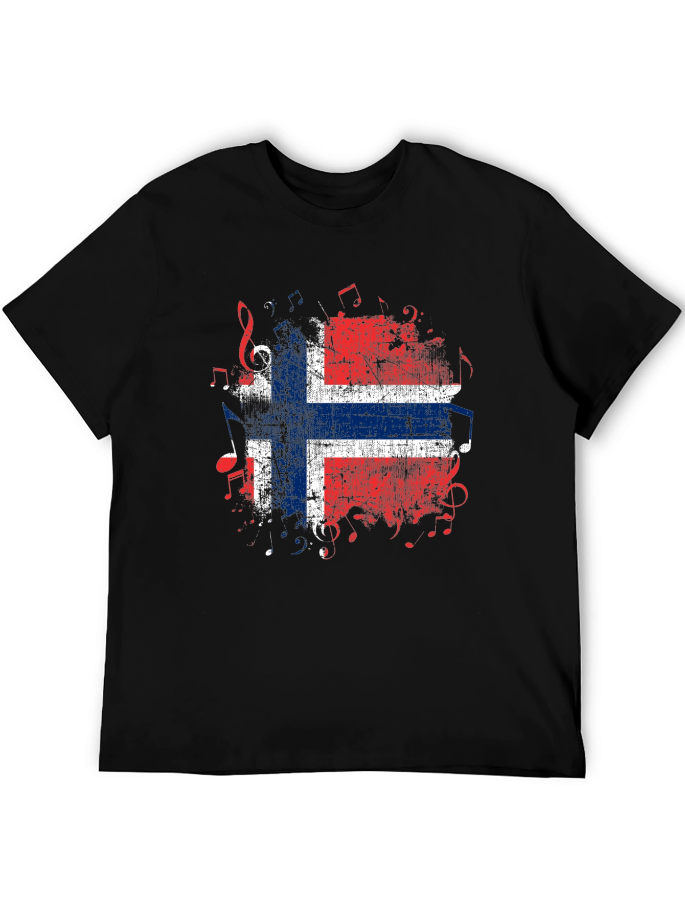 Norway Flag Music Notes Graphic T-Shirt