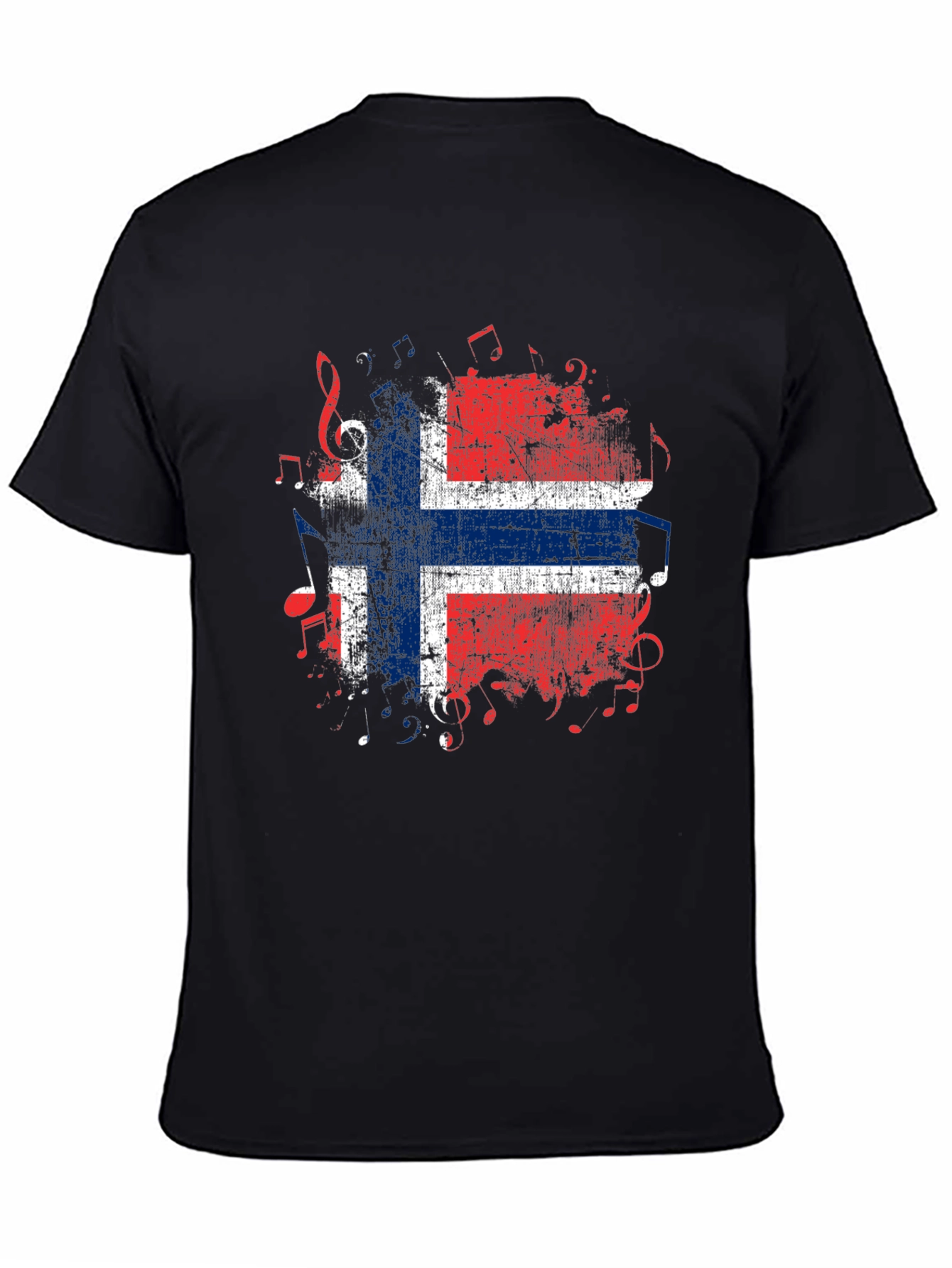 Norway Flag Music Notes Graphic T-Shirt