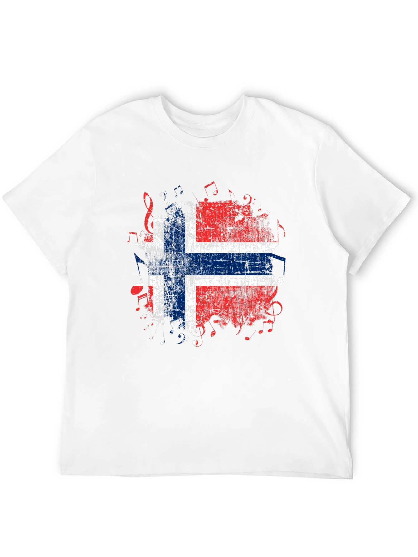 Norway Flag Music Notes Graphic T-Shirt