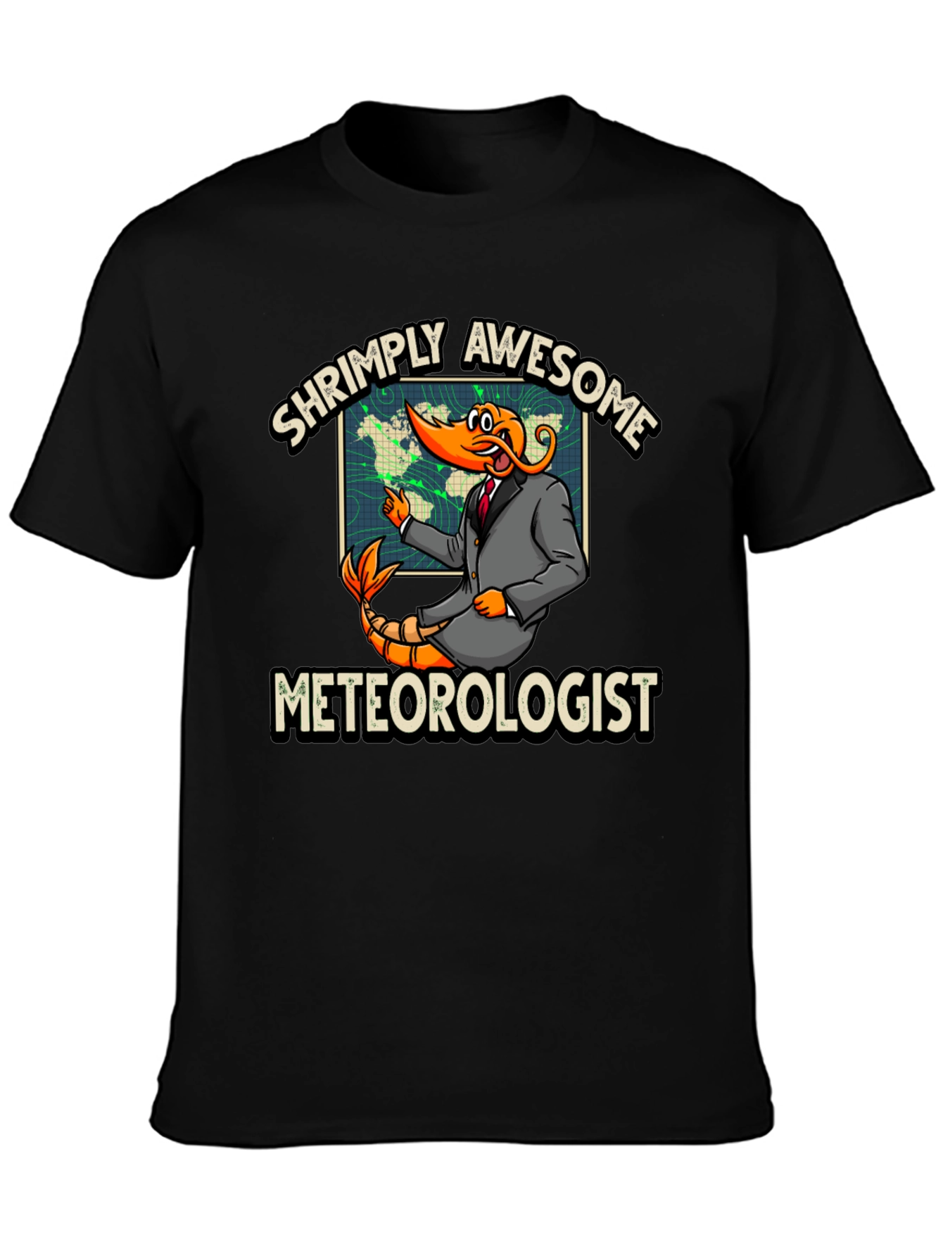 Shrimply Awesome Meteorologist Graphic T-Shirt