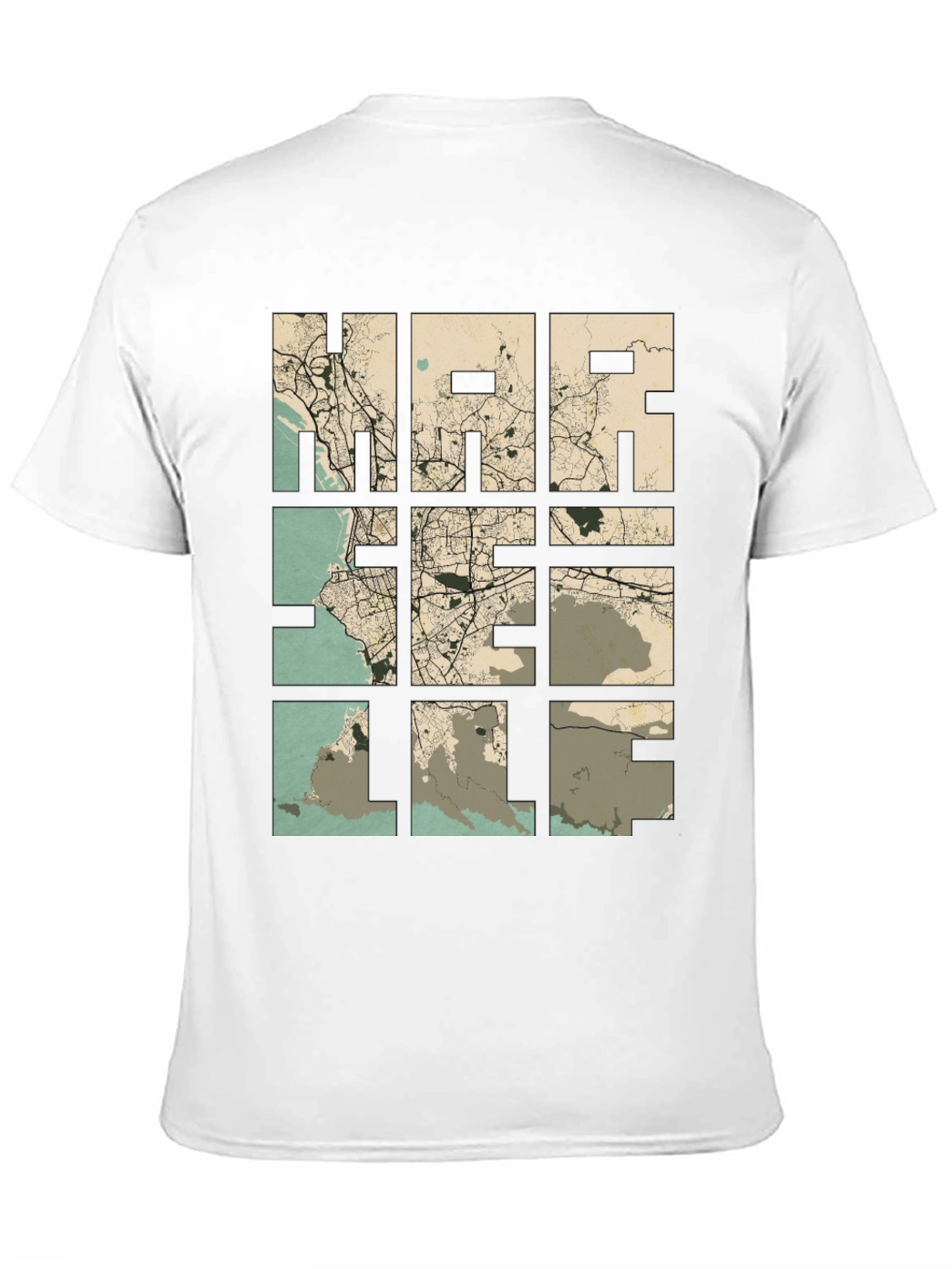 Marseille Map Graphic T-Shirt - Cityscape Tee