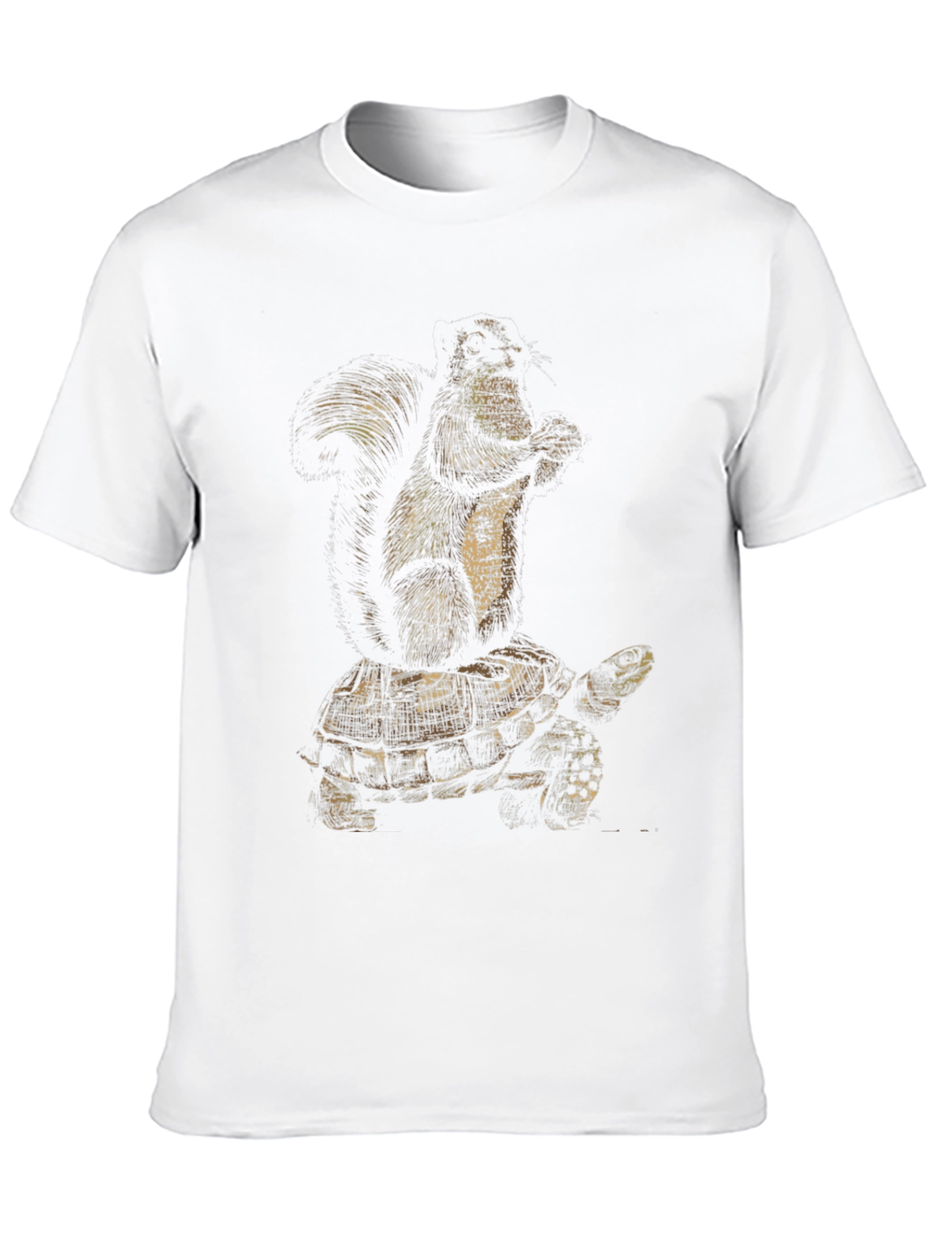Squirrel Riding Turtle Black Graphic Tee
