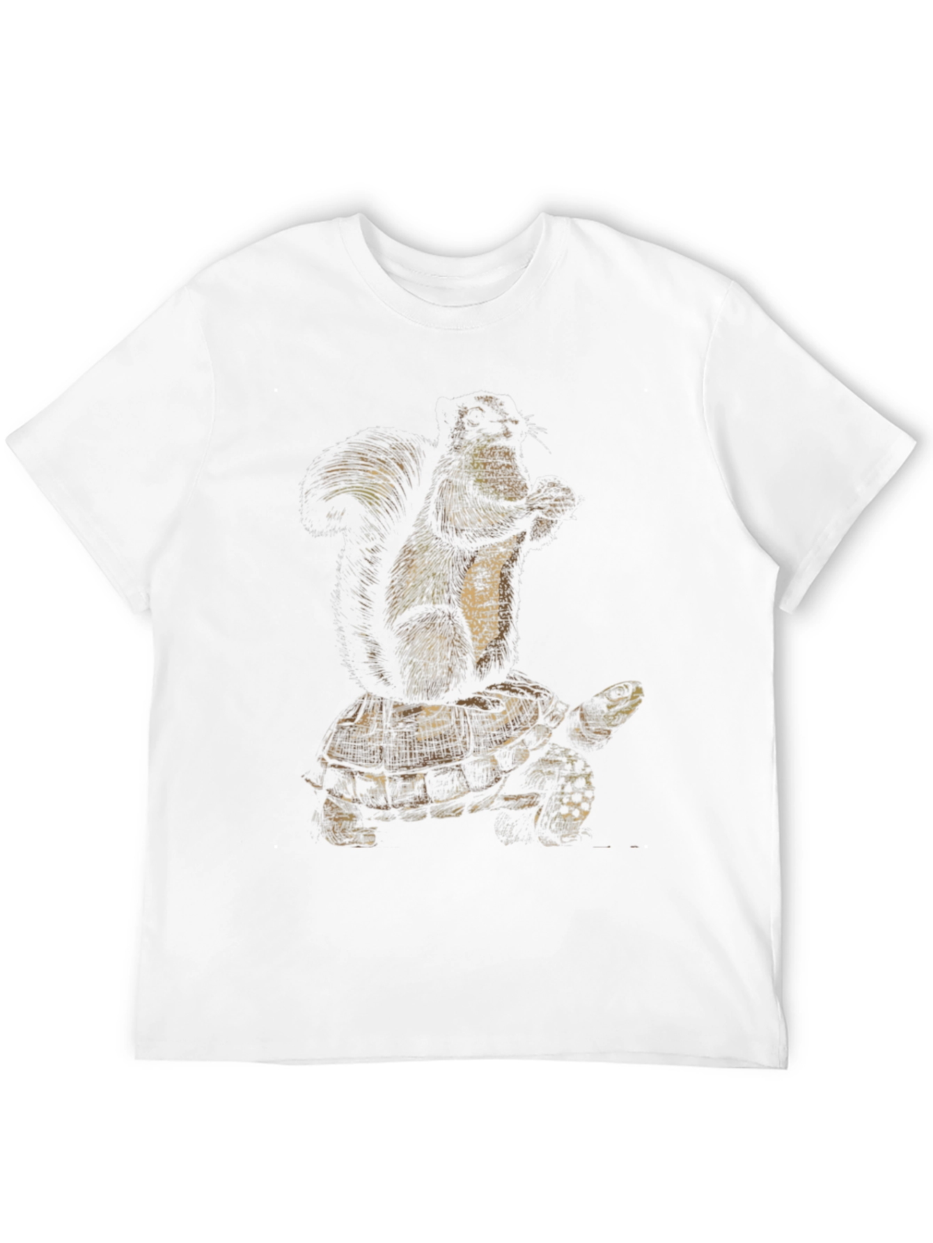 Squirrel Riding Turtle Black Graphic Tee