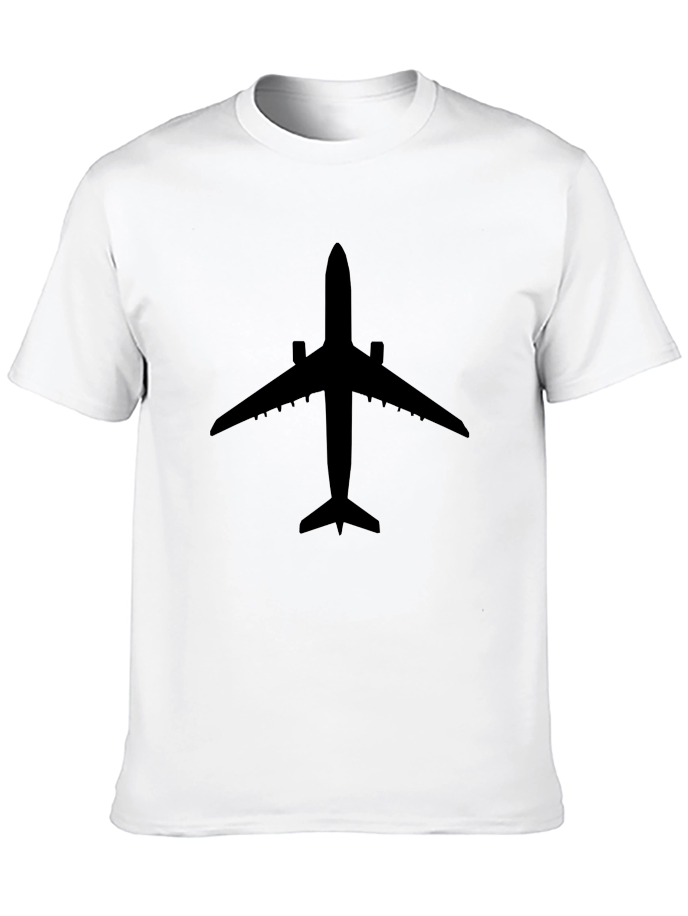 Airplane Silhouette Black T-Shirt - Aviation Enthusiast Tee