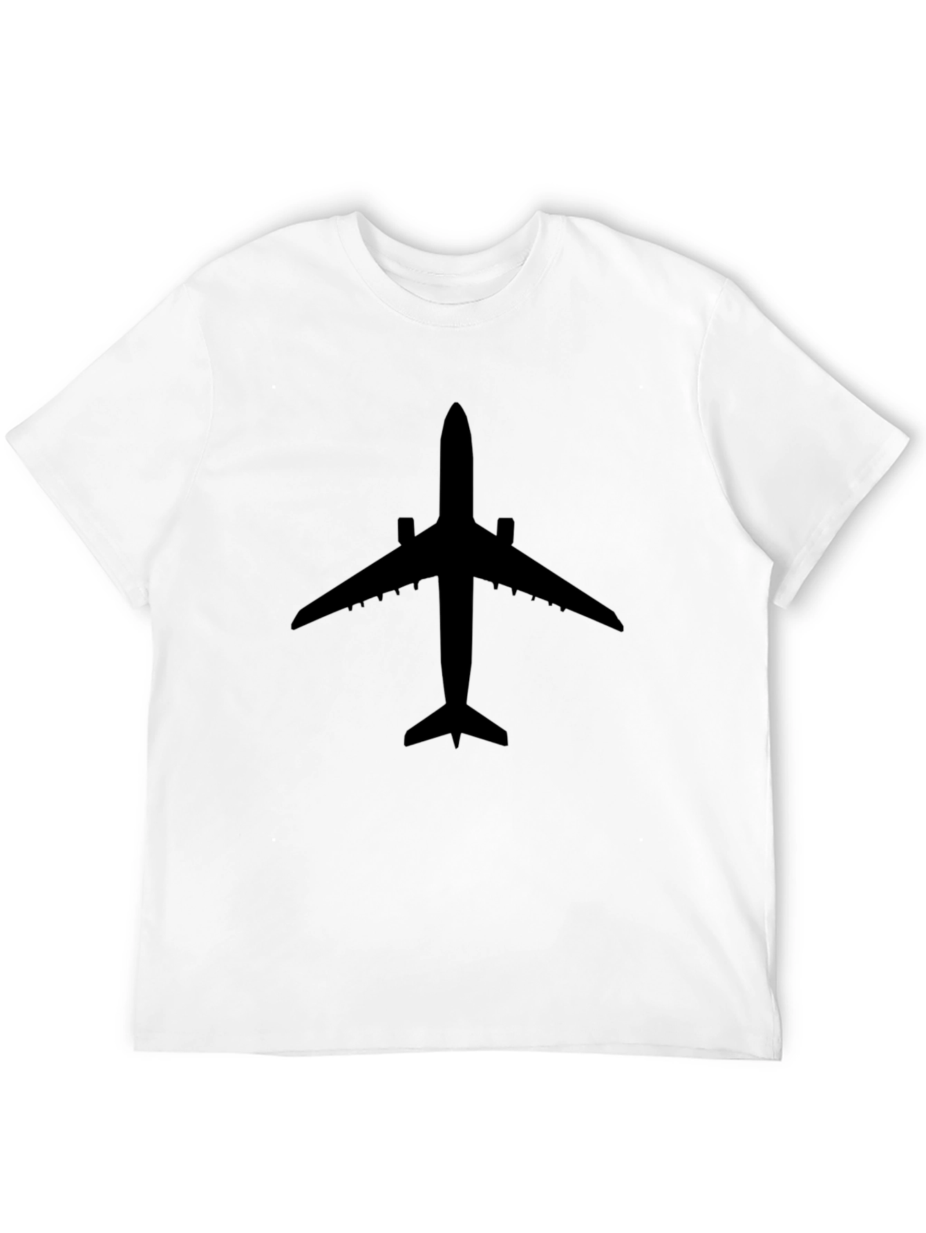 Airplane Silhouette Black T-Shirt - Aviation Enthusiast Tee
