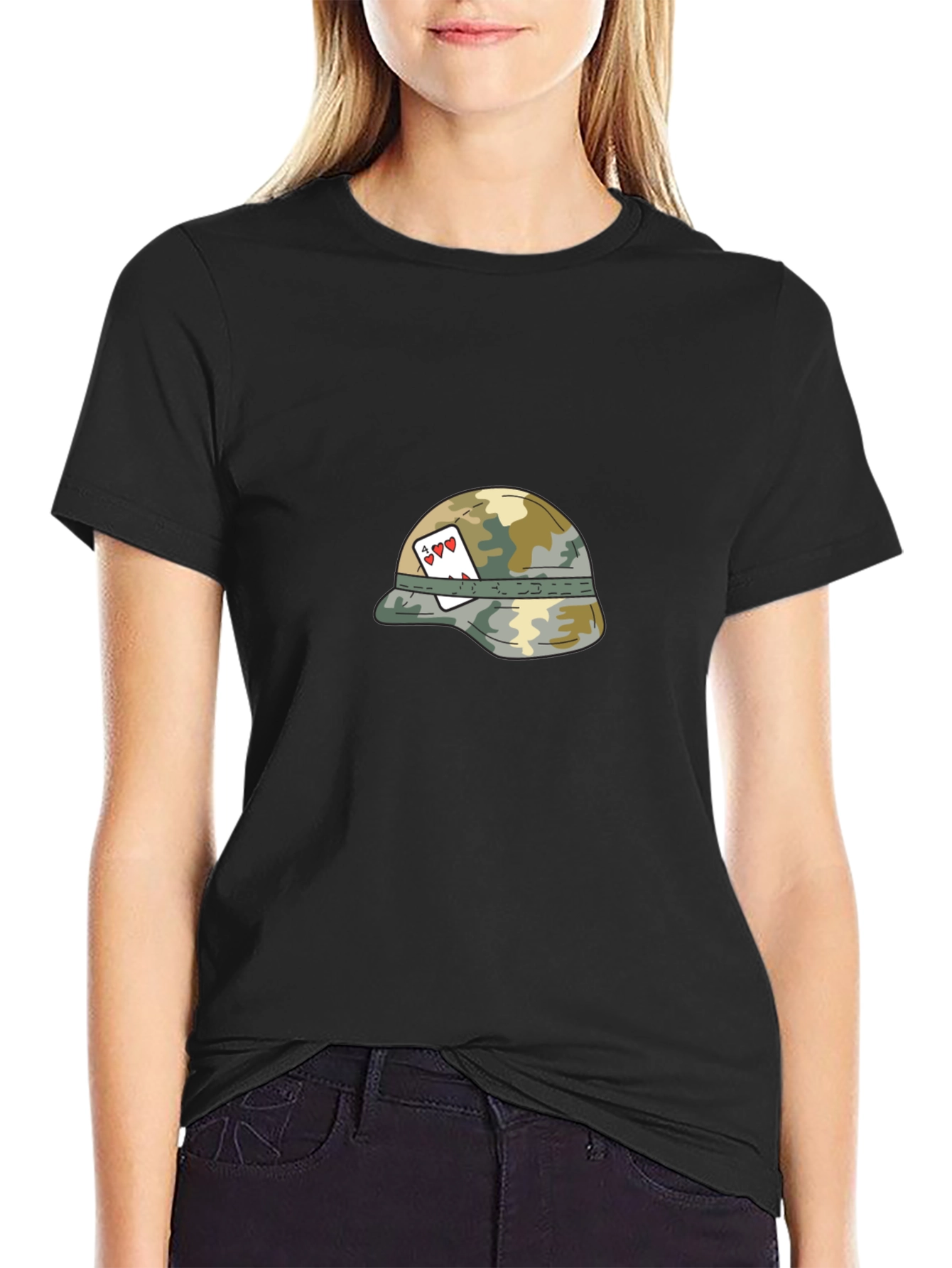 Army Helmet Aces Graphic Tee - Classic Style