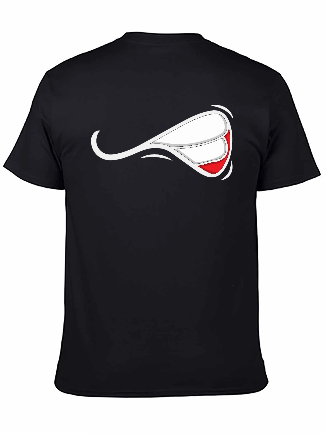 Cool Cartoon Smile Black T-Shirt