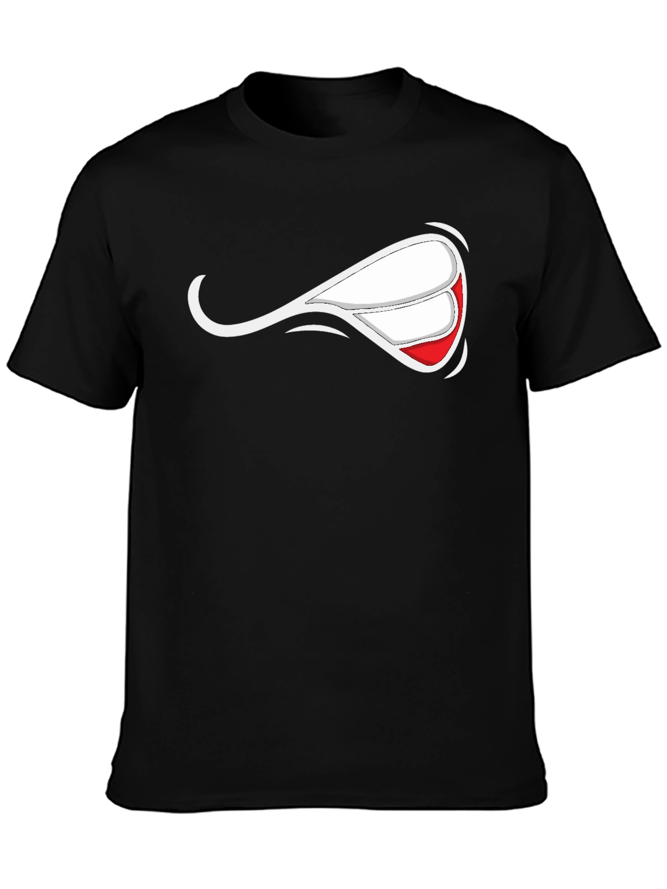 Cool Cartoon Smile Black T-Shirt