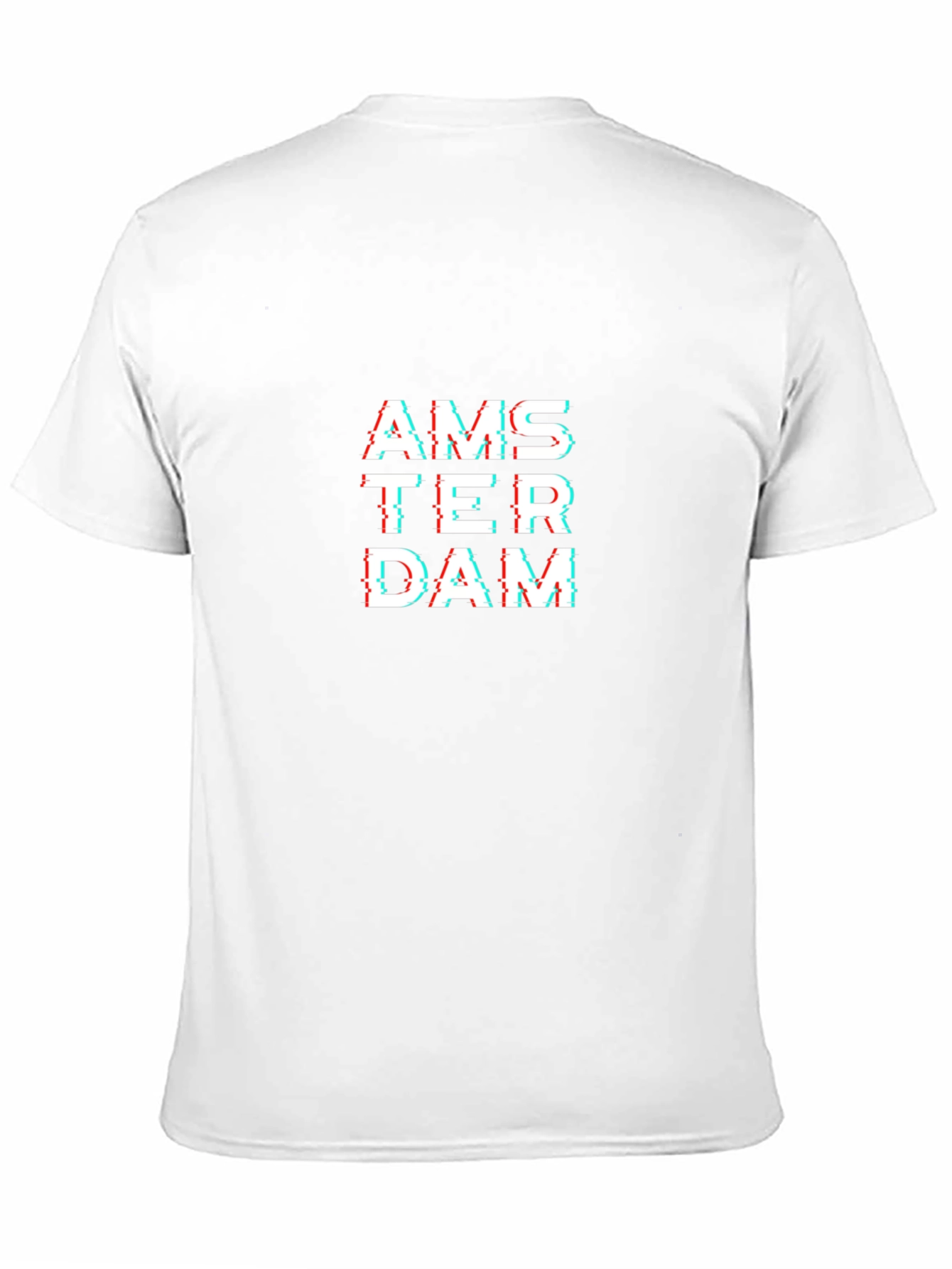 Amsterdam Glitch Text Black T-Shirt
