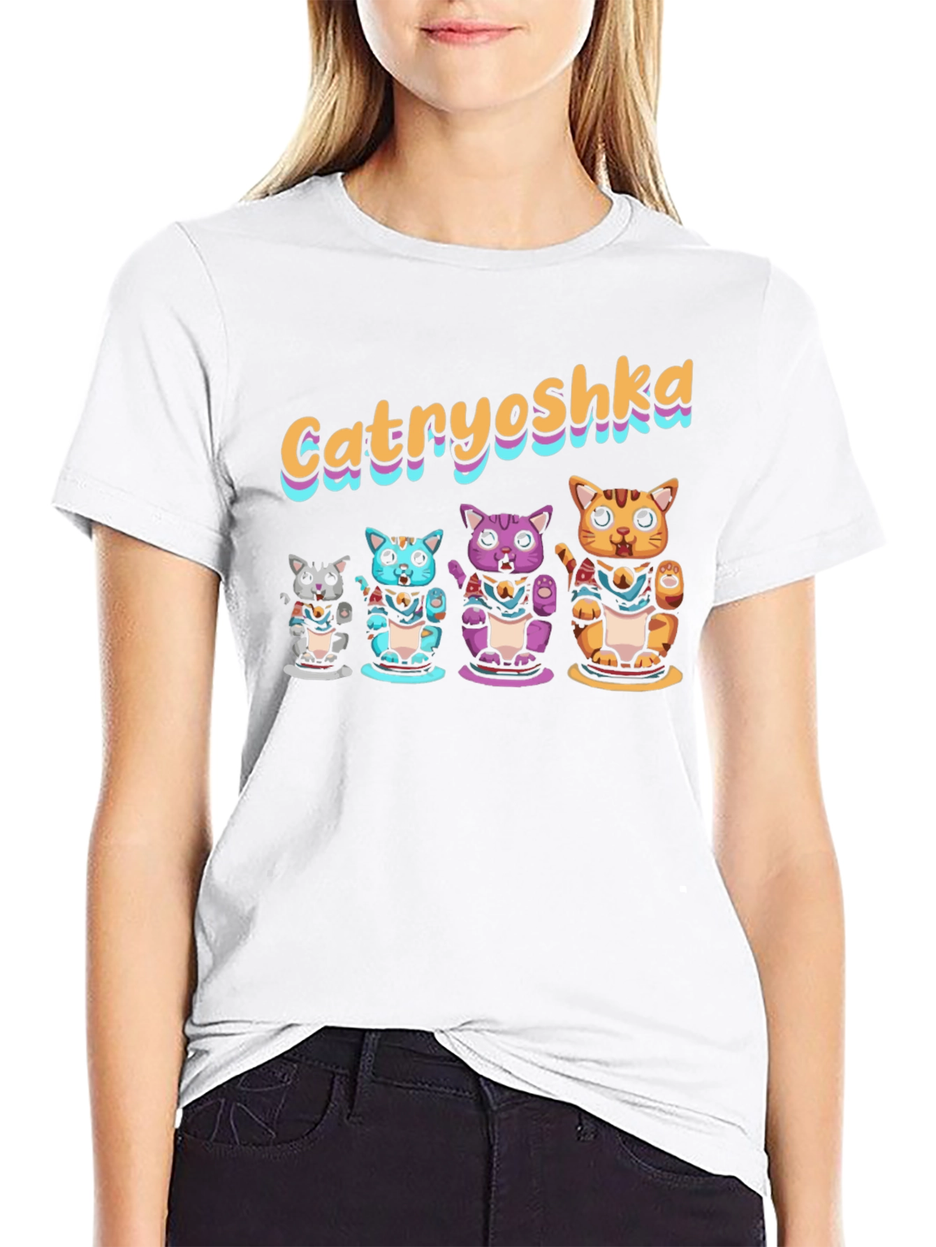 Catryoshka T-Shirt - Lucky Cat Design