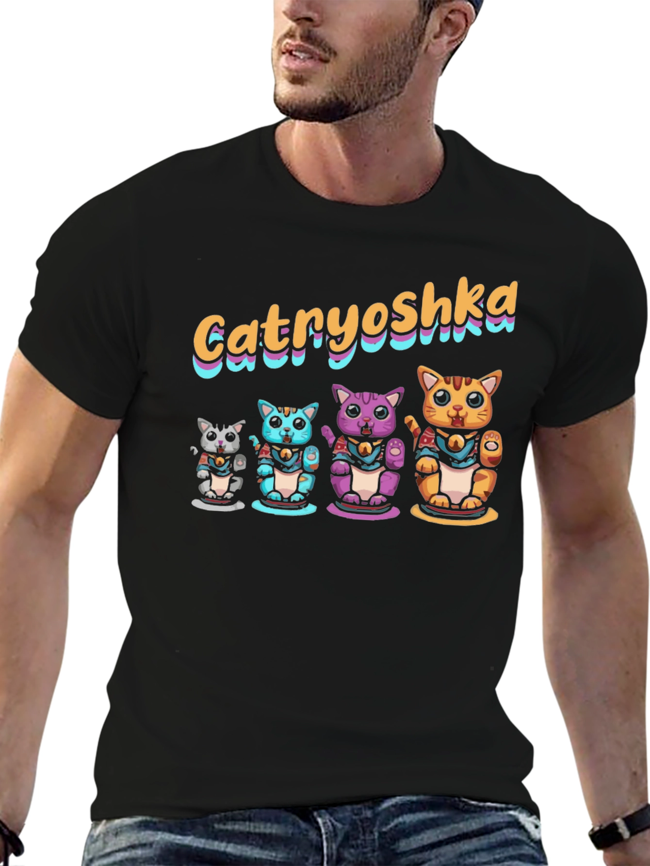Catryoshka T-Shirt - Lucky Cat Design