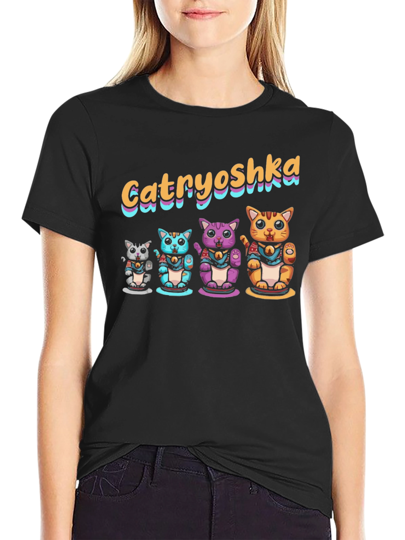 Catryoshka T-Shirt - Lucky Cat Design