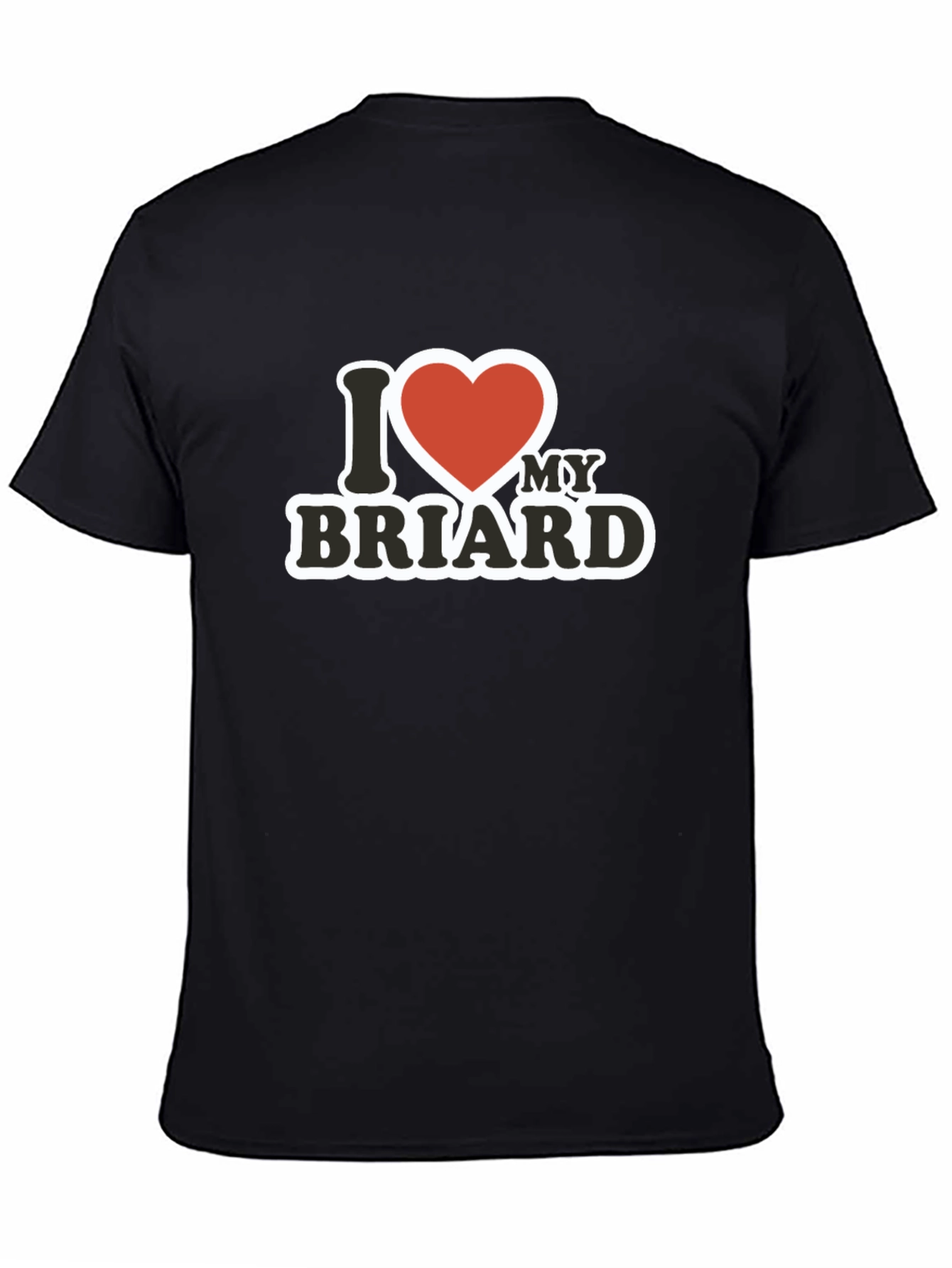 I Heart My Briard - Black T-Shirt