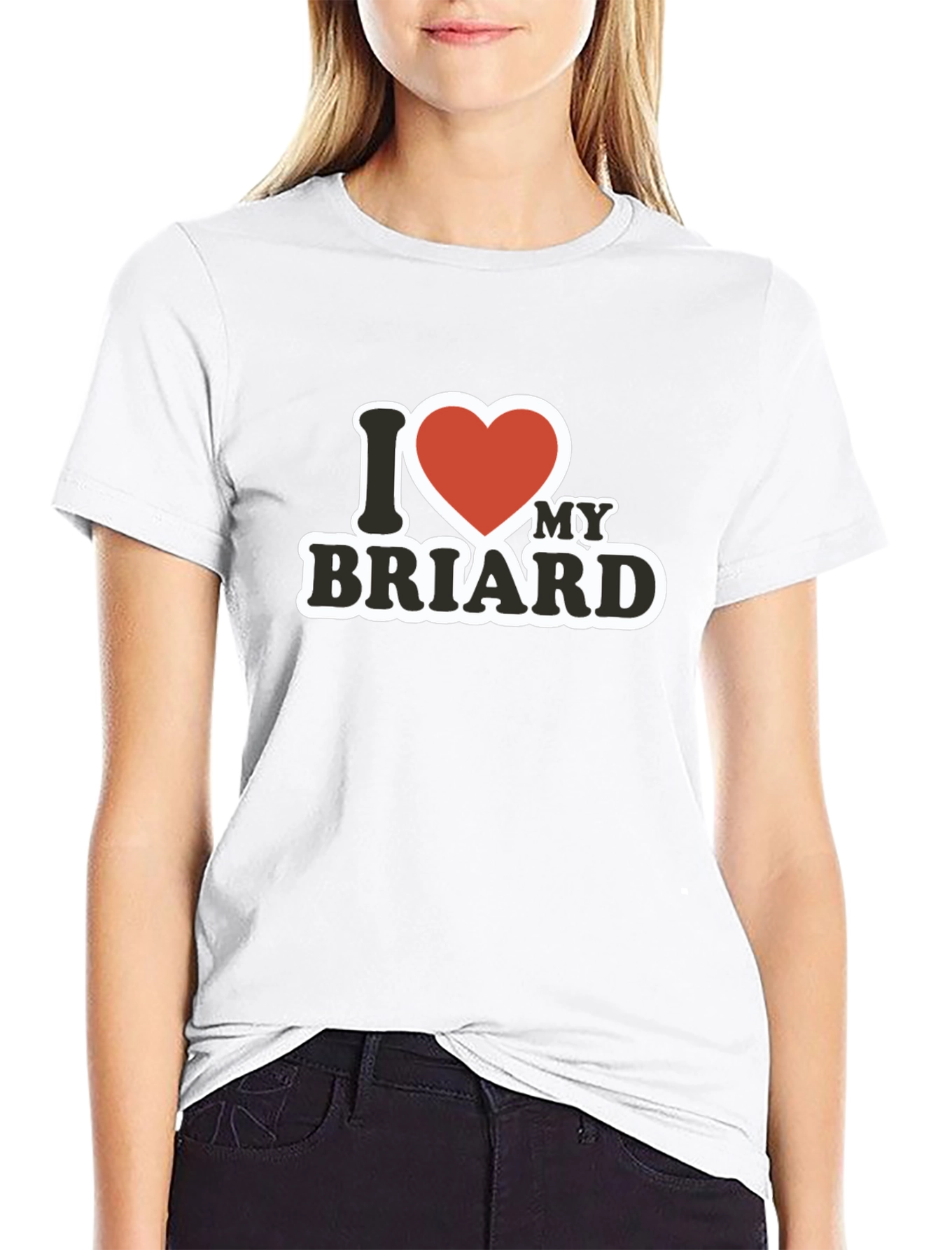 I Heart My Briard - Black T-Shirt