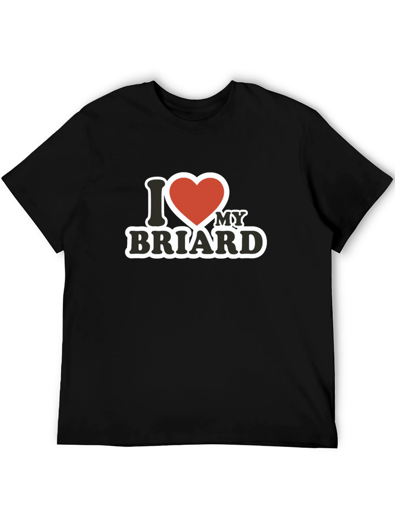 I Heart My Briard - Black T-Shirt
