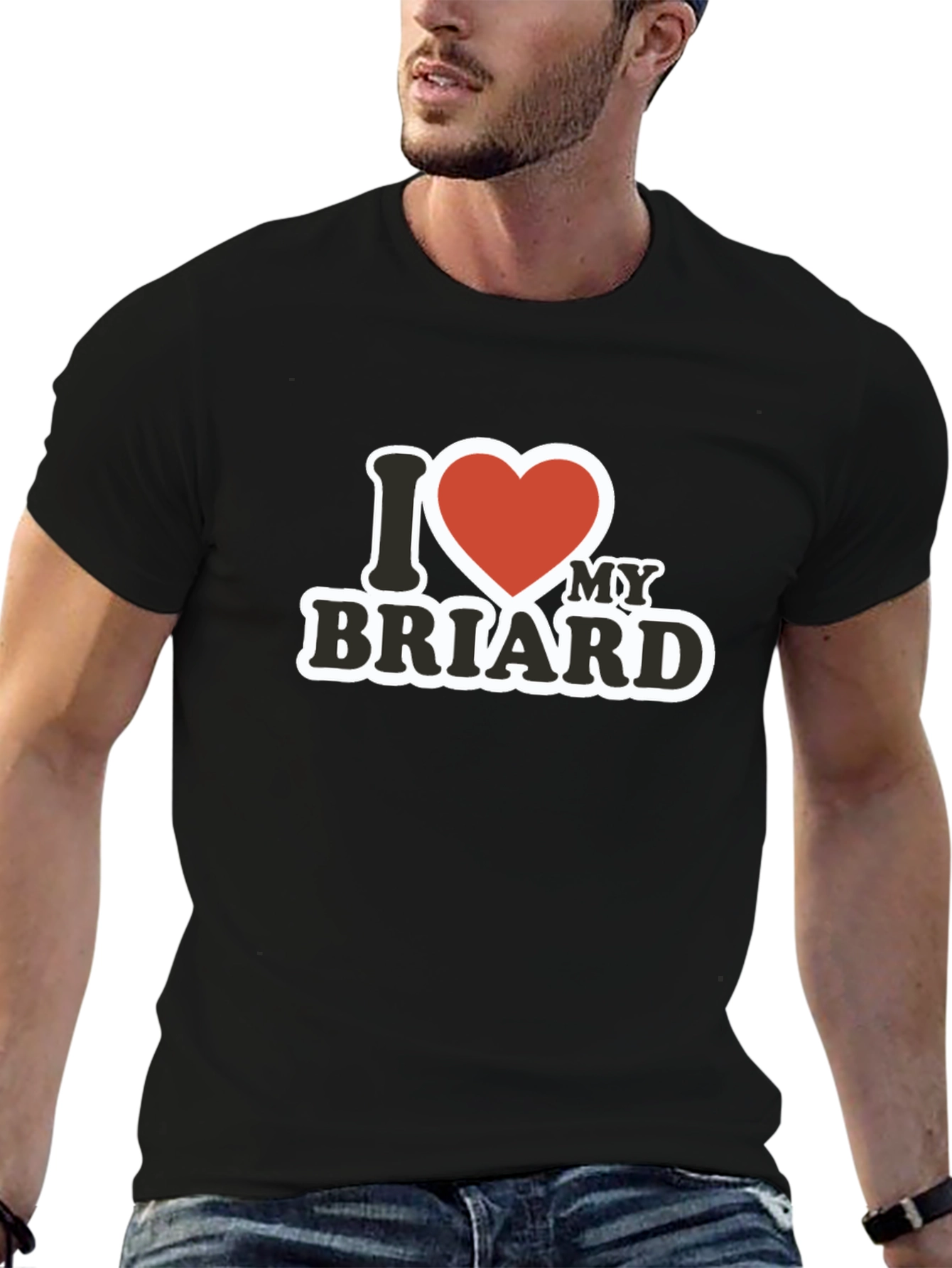 I Heart My Briard - Black T-Shirt