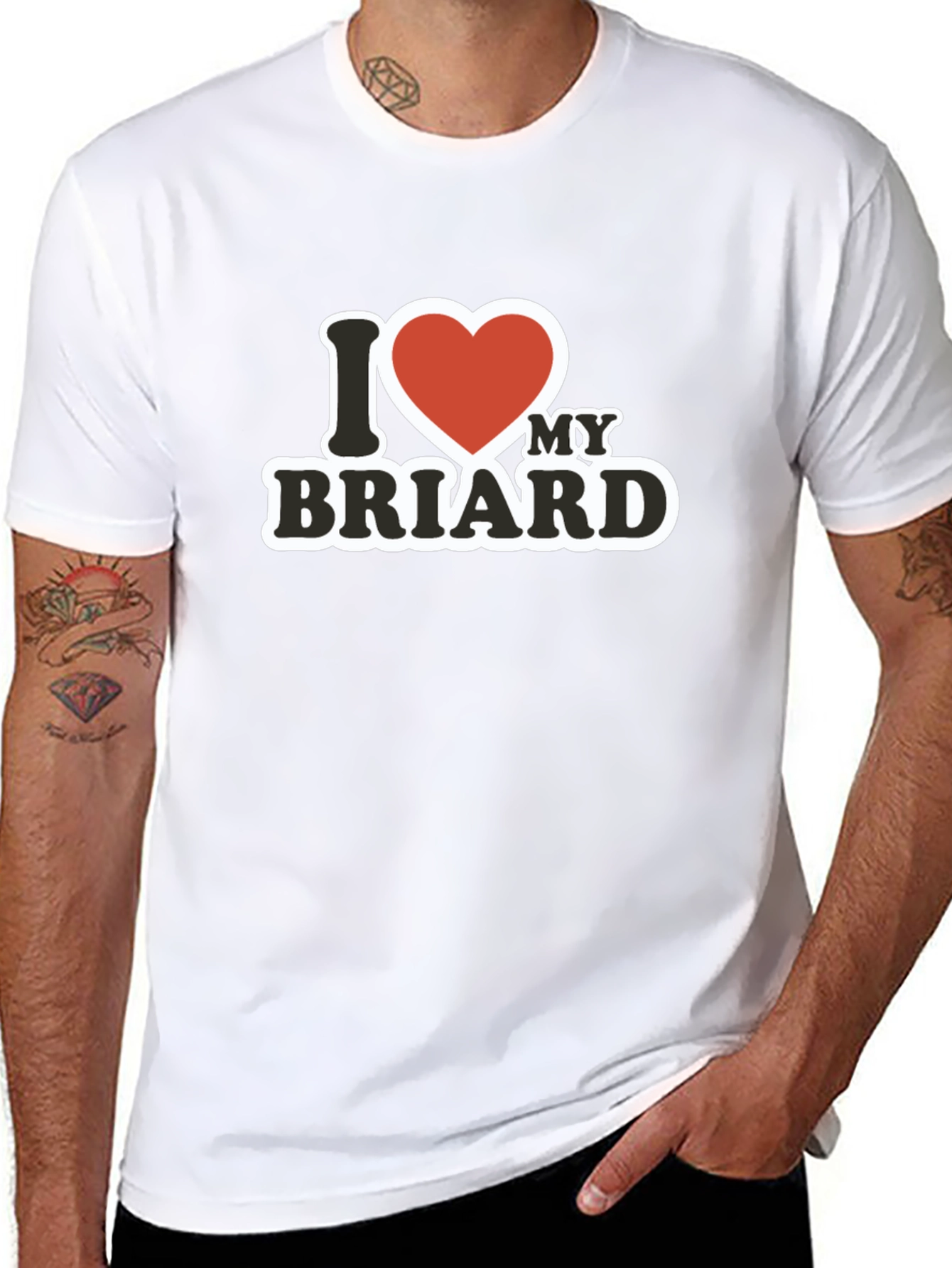 I Heart My Briard - Black T-Shirt