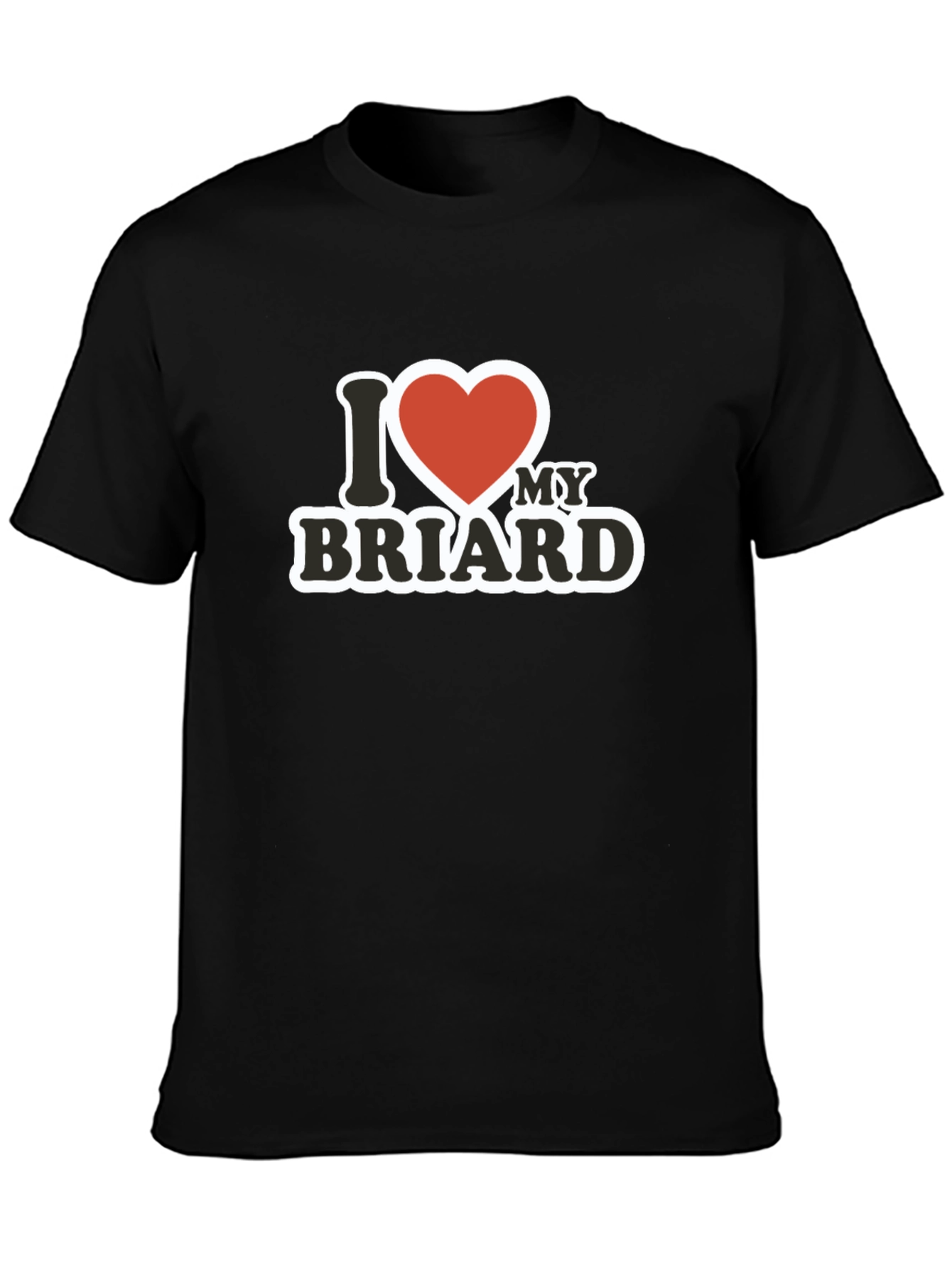 I Heart My Briard - Black T-Shirt