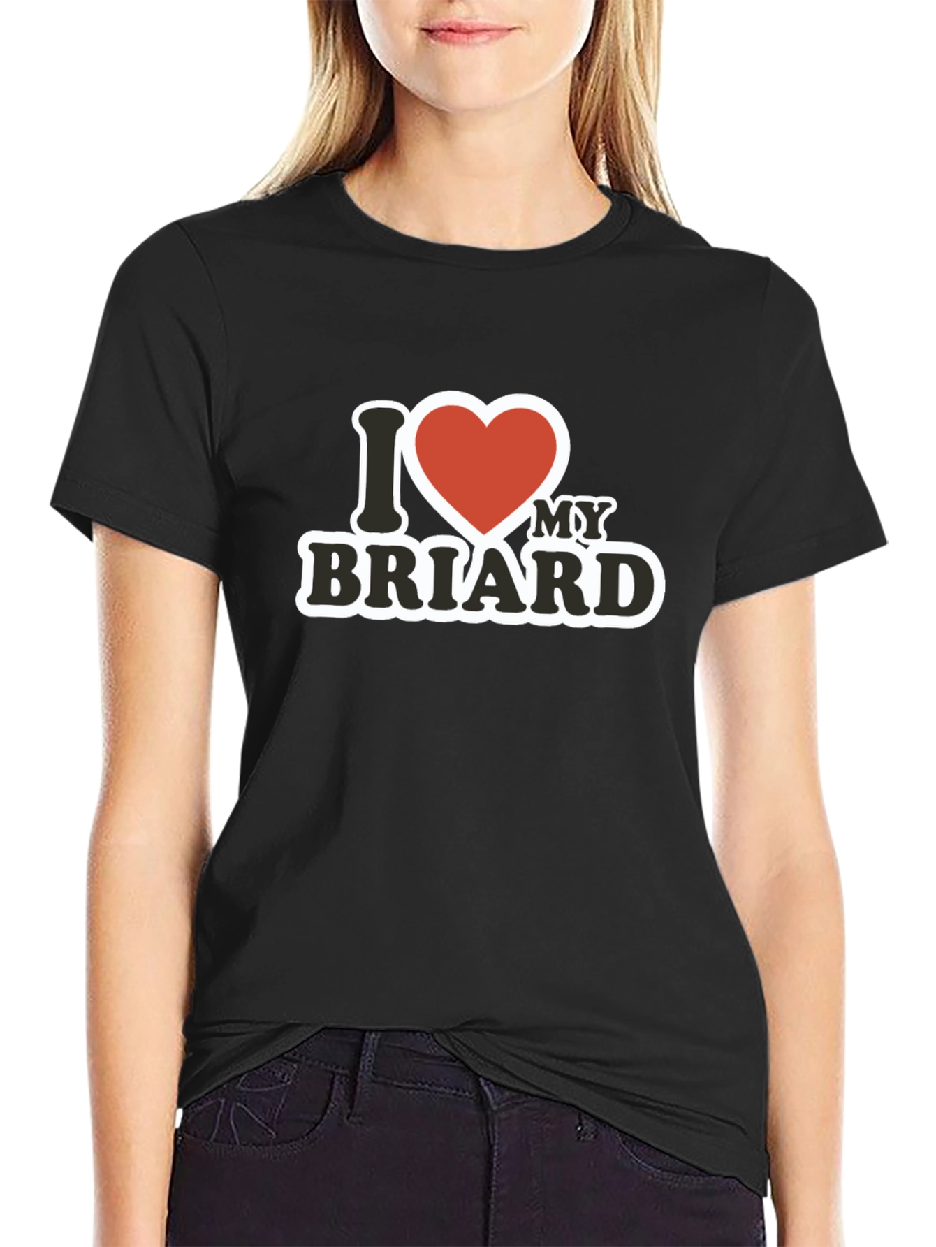 I Heart My Briard - Black T-Shirt