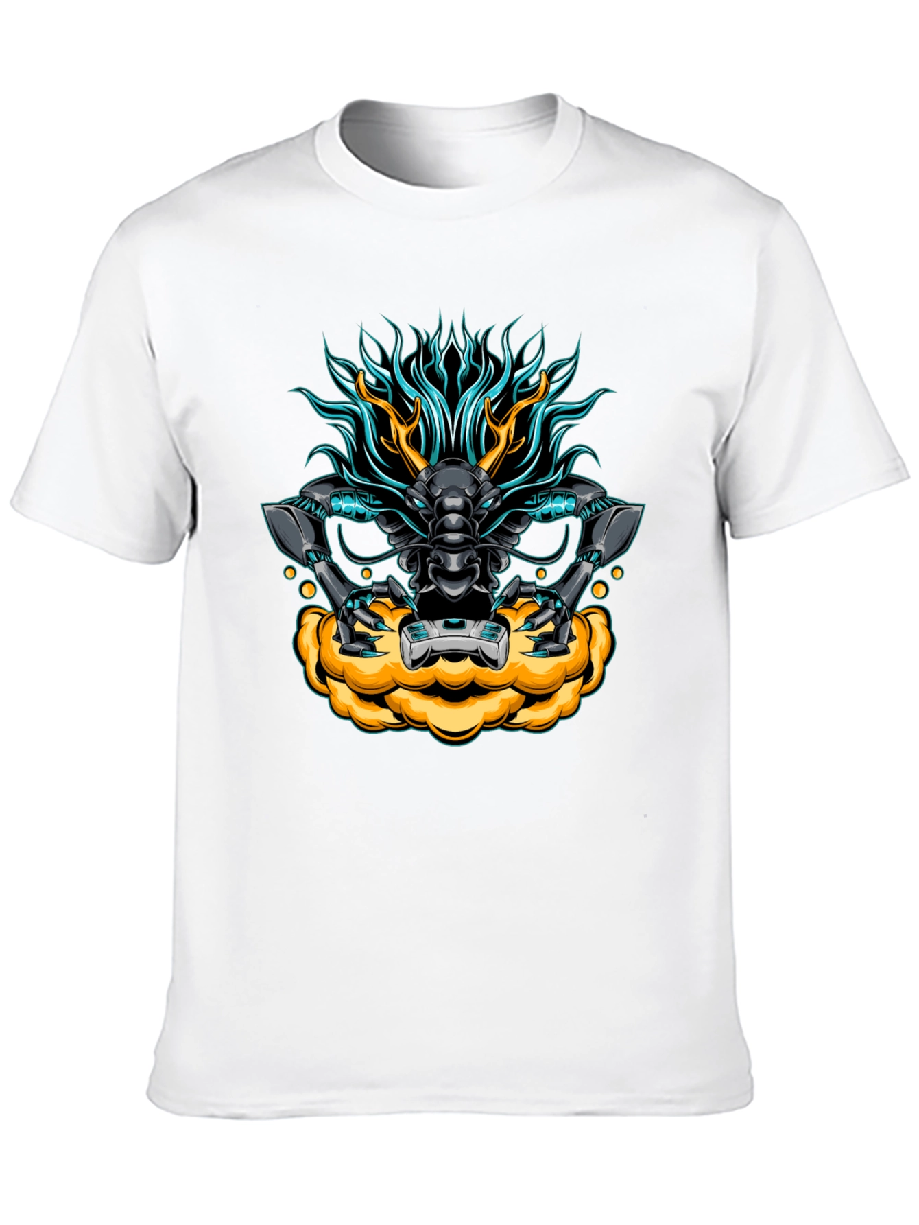 Cyberpunk Dragon Graphic Tee - Black