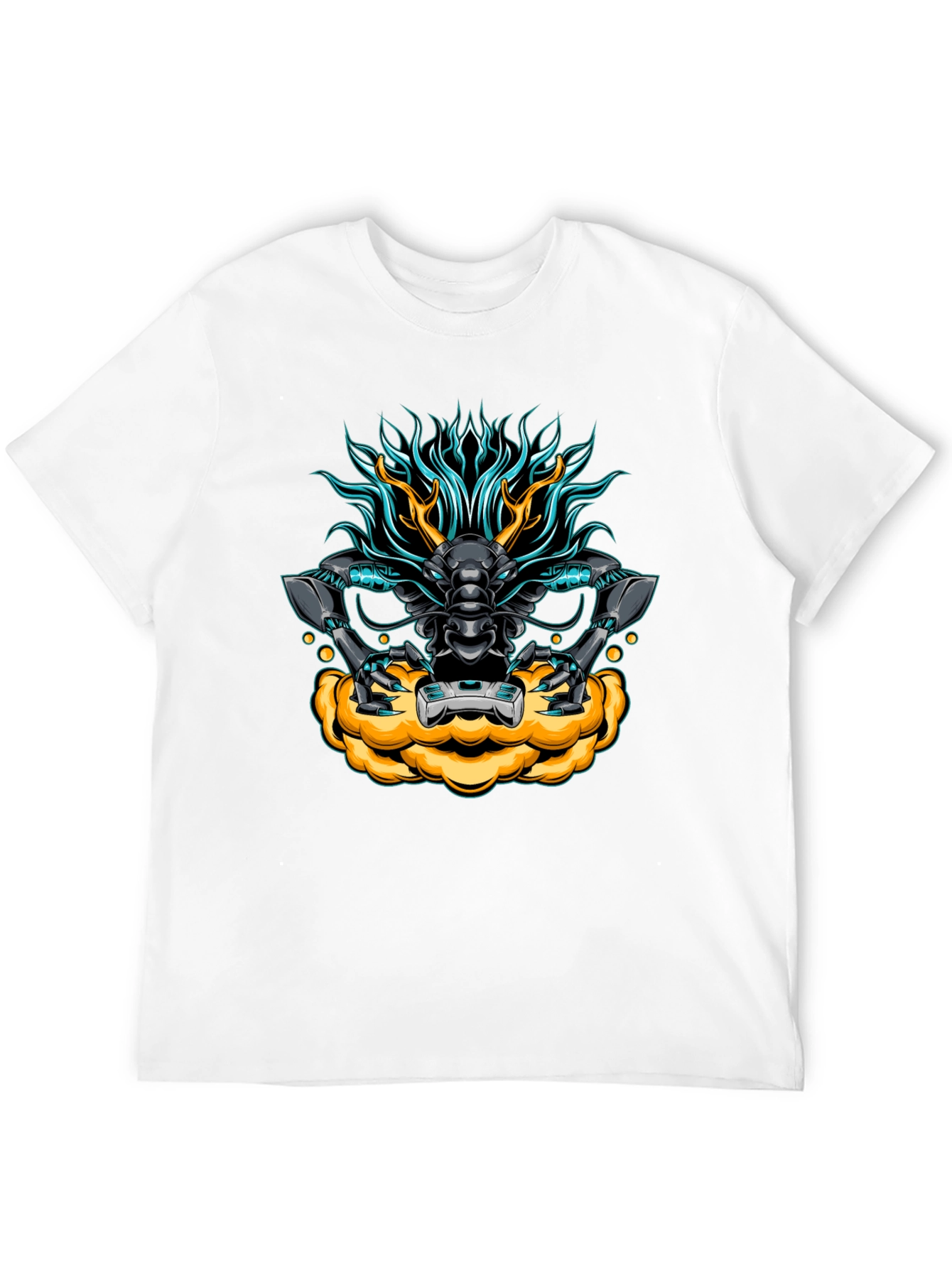 Cyberpunk Dragon Graphic Tee - Black