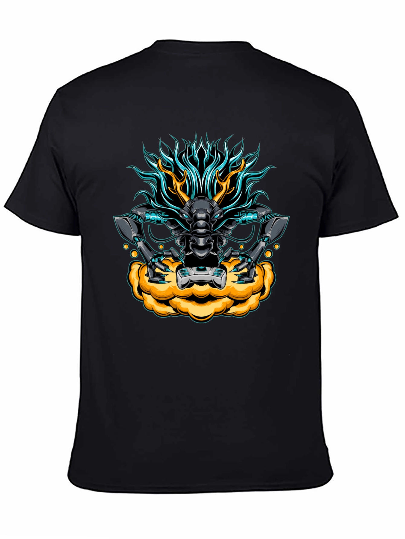 Cyberpunk Dragon Graphic Tee - Black