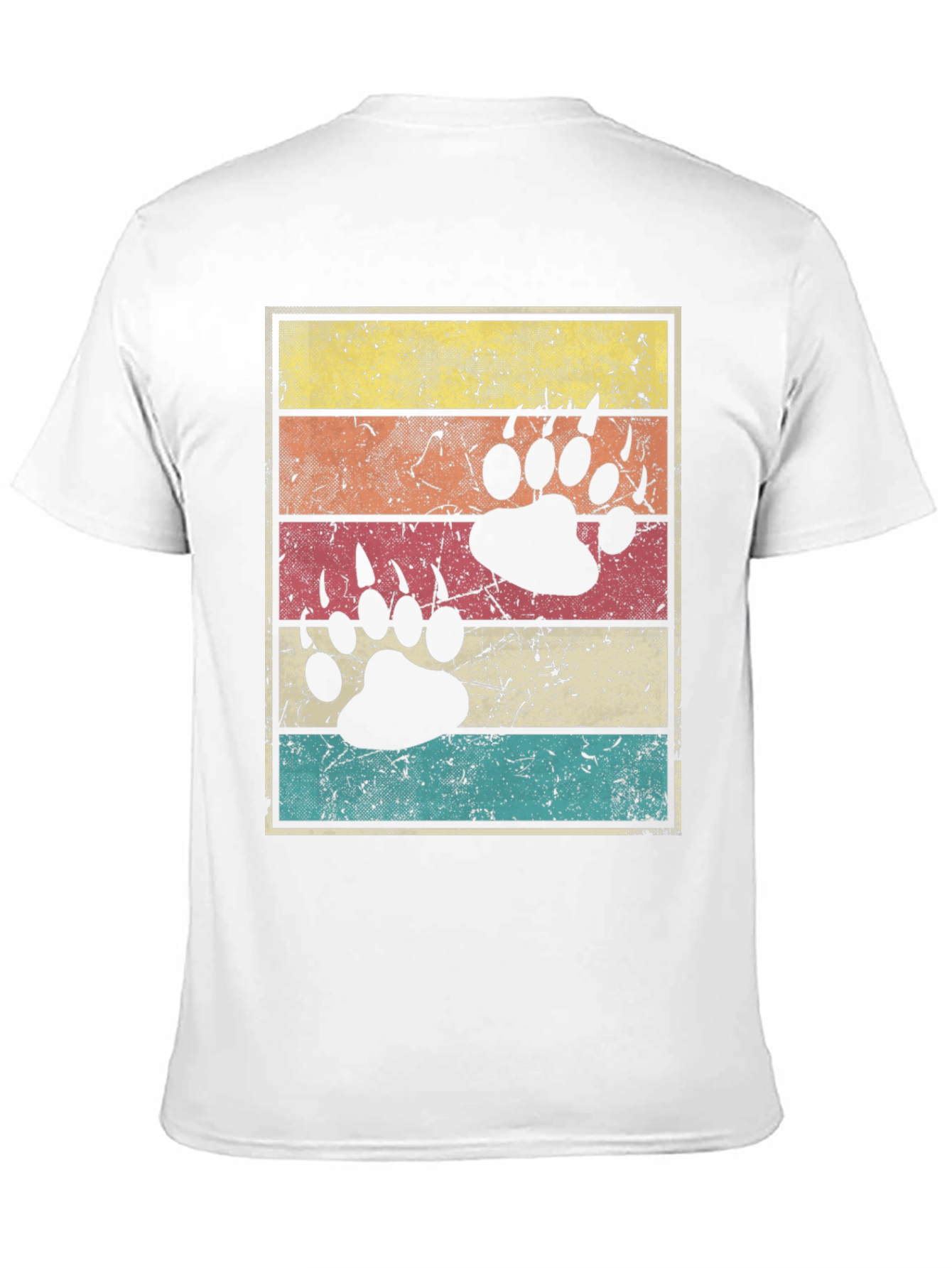 Retro Bear Paw Print T-Shirt
