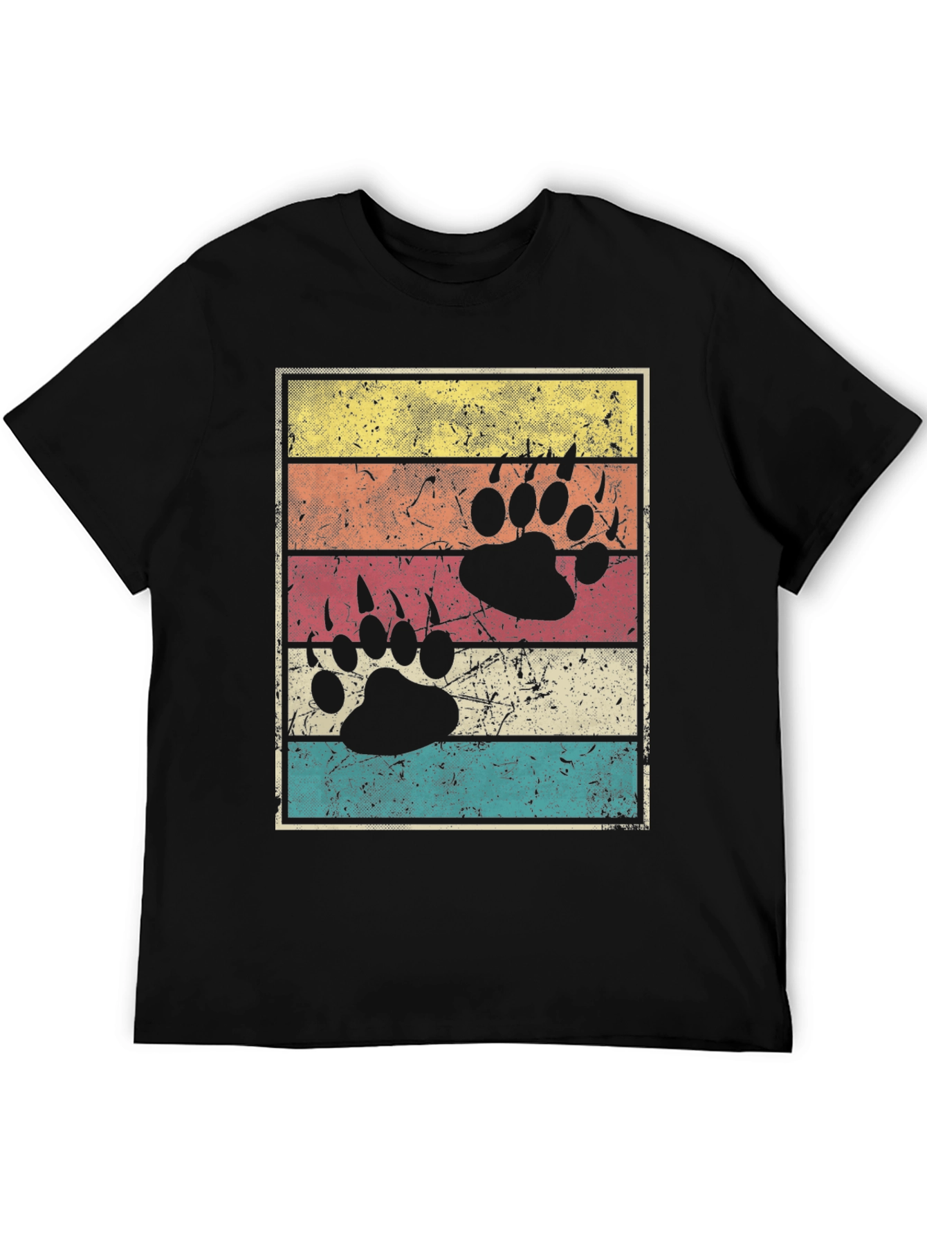 Retro Bear Paw Print T-Shirt