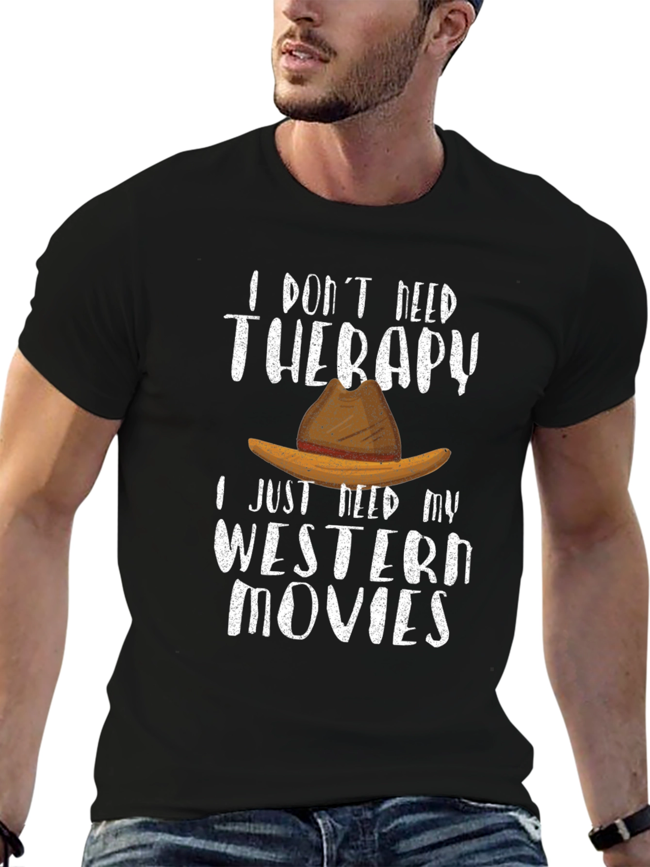 Western Movies Therapy Tee | Cowboy Hat T-Shirt