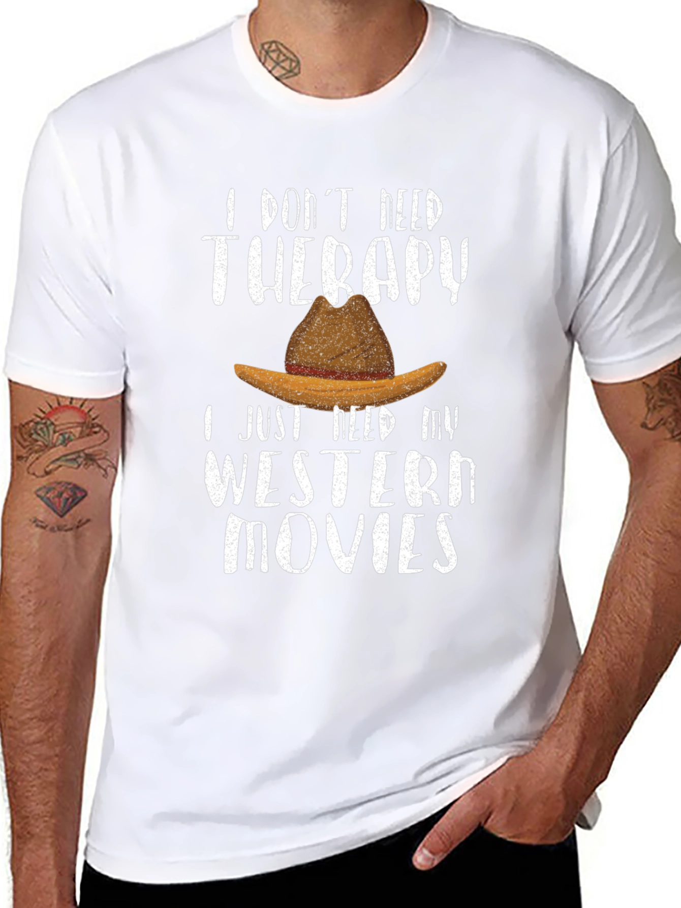 Western Movies Therapy Tee | Cowboy Hat T-Shirt