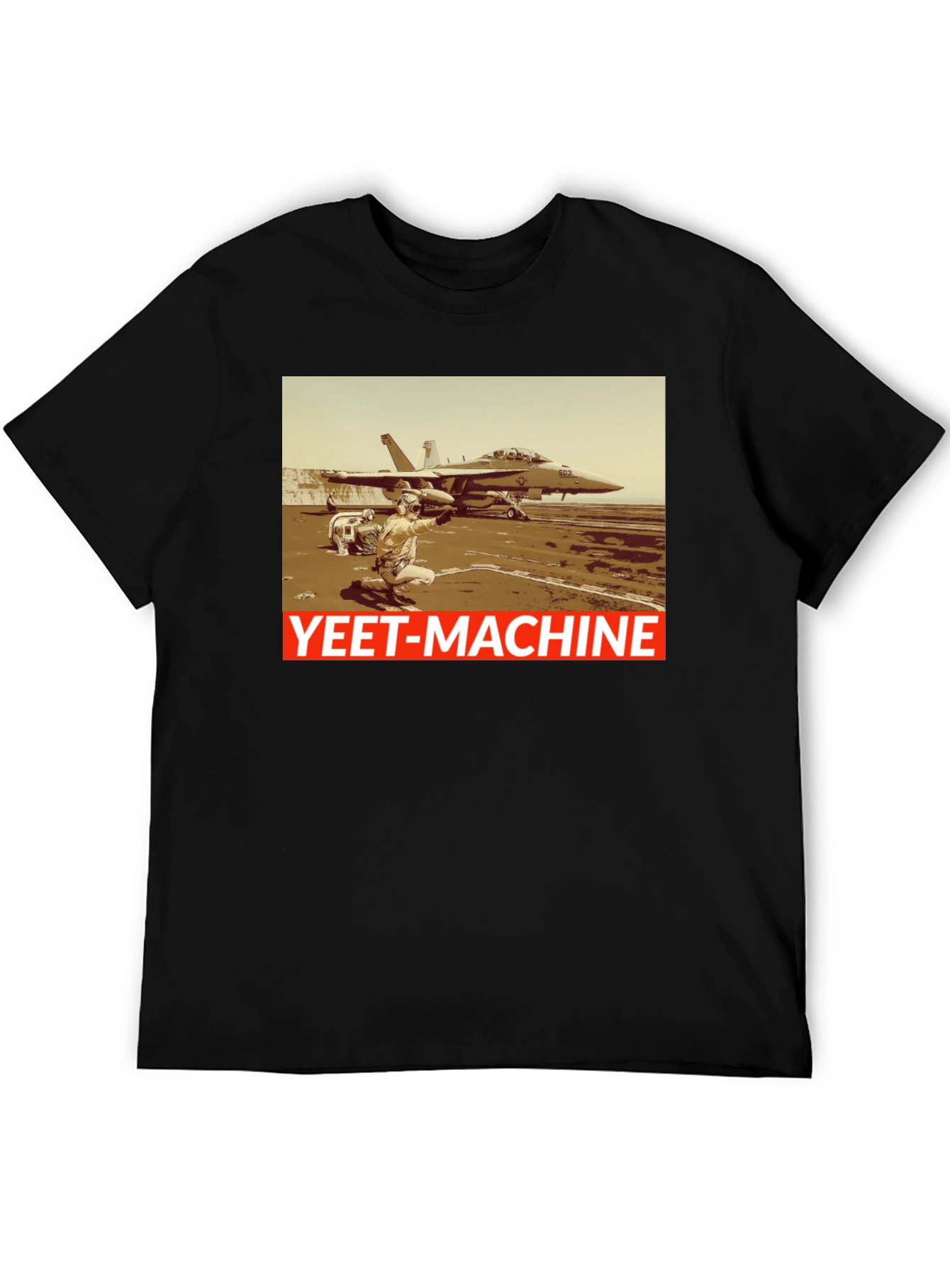 Yeet-Machine Aviation T-Shirt - Black Crew Neck