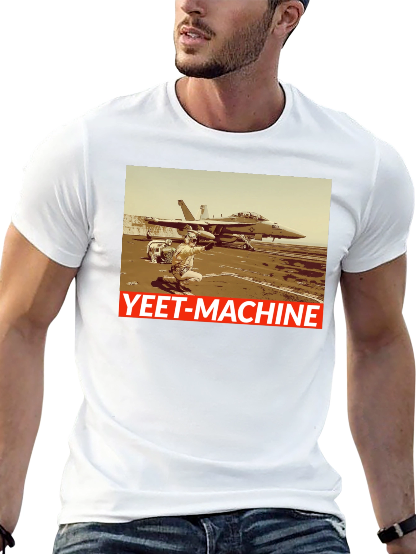 Yeet-Machine Aviation T-Shirt - Black Crew Neck