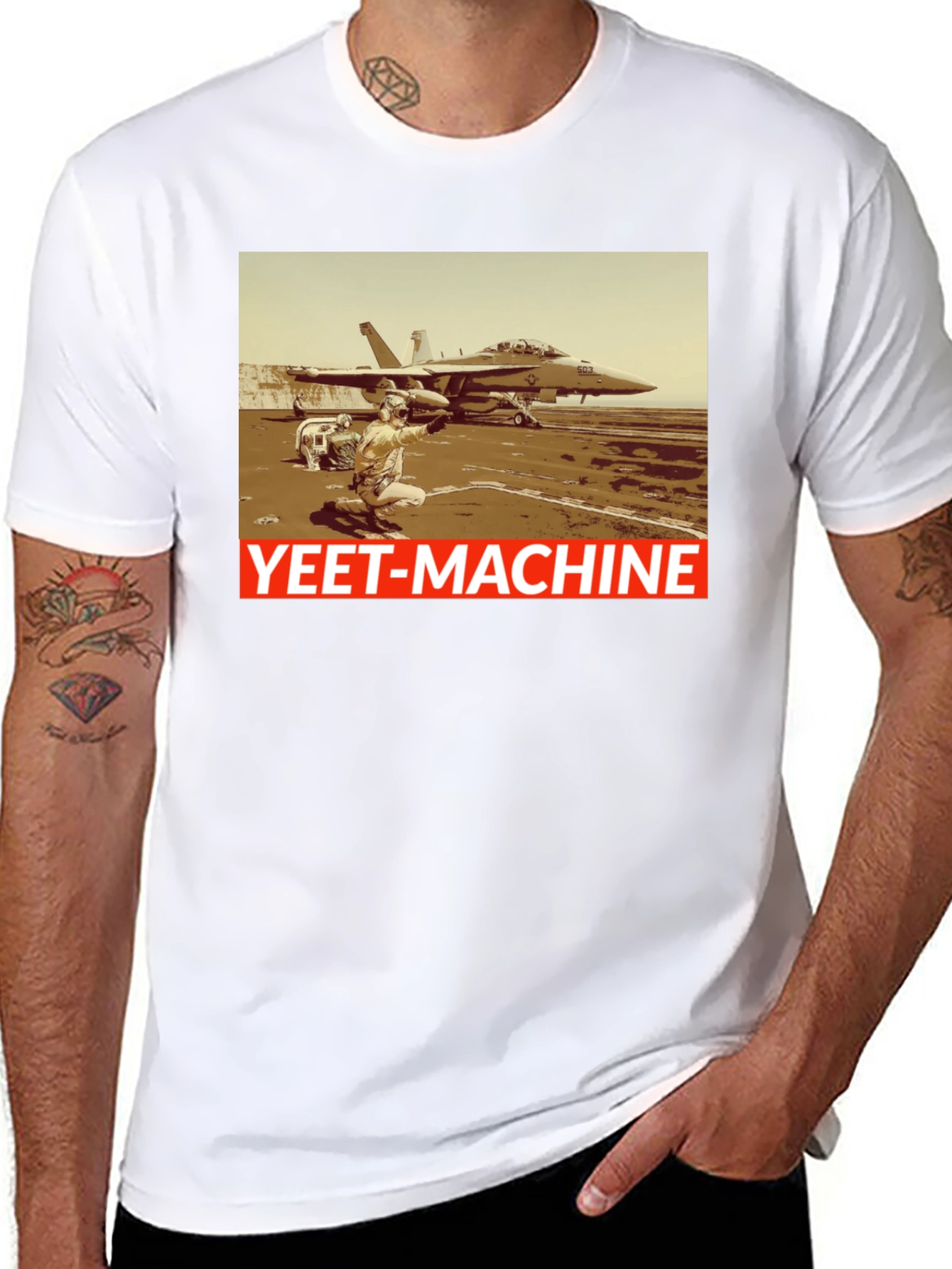 Yeet-Machine Aviation T-Shirt - Black Crew Neck