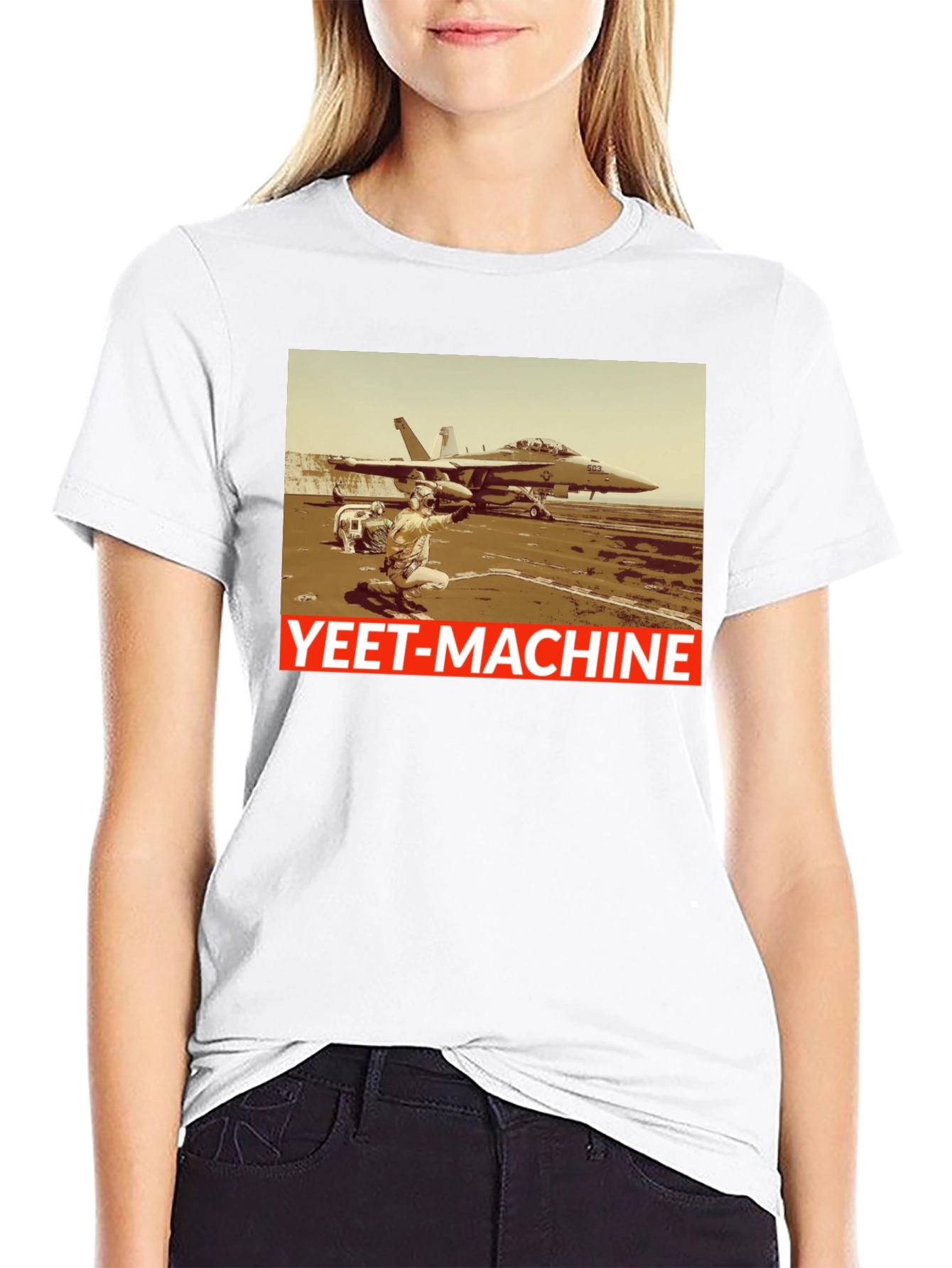 Yeet-Machine Aviation T-Shirt - Black Crew Neck
